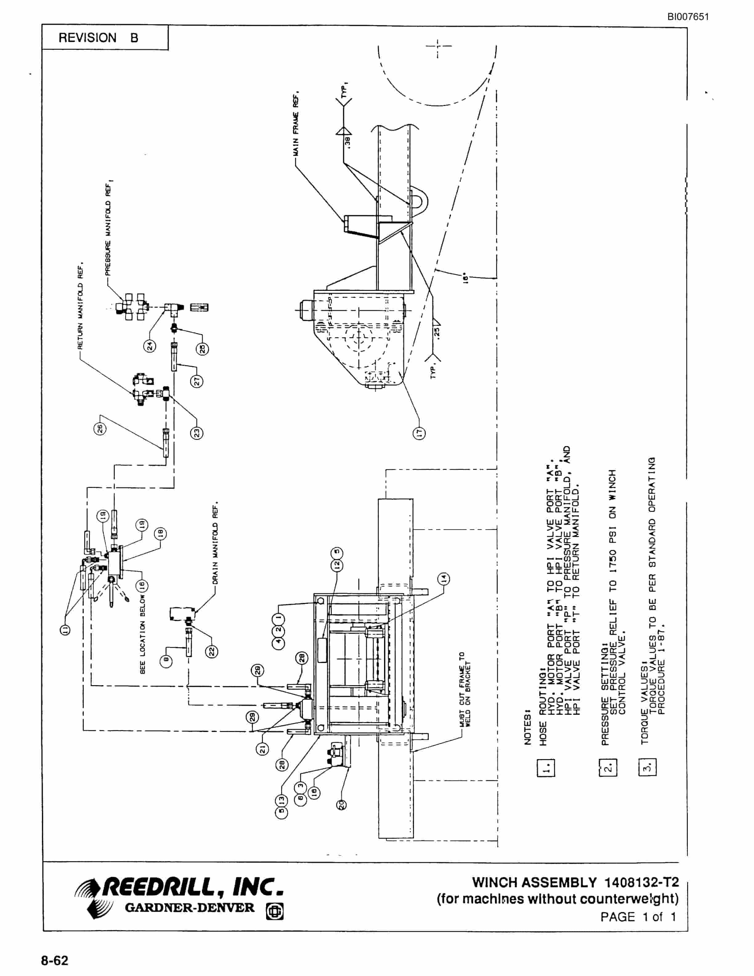 Bucyrus SCH3500BV1 Hydraulic Track Drill Parts Catalog BI007651-4