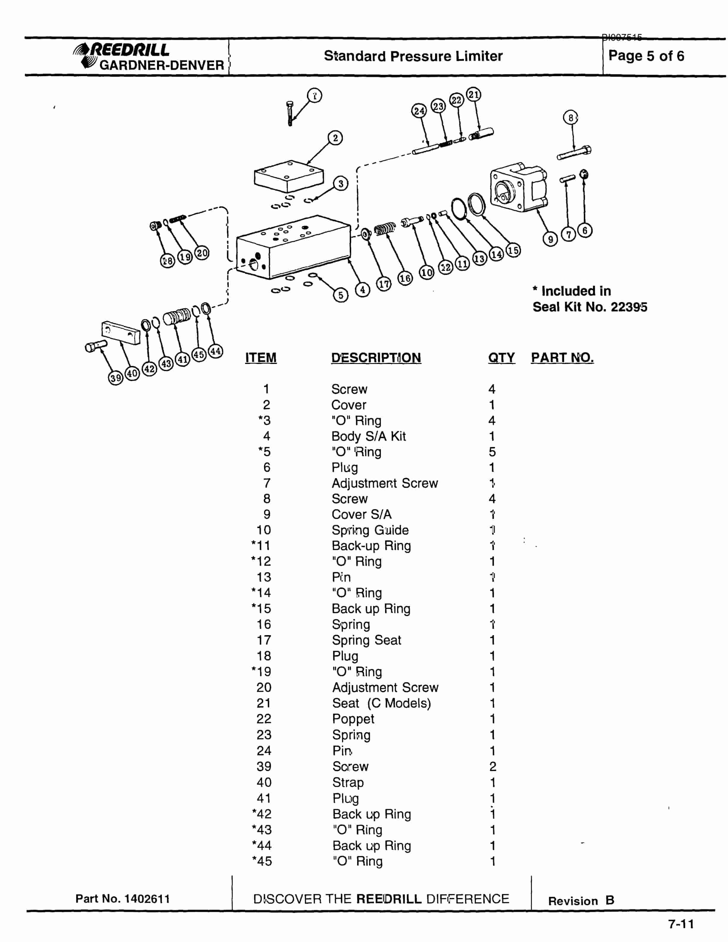 Bucyrus SCH3500BV1 Self Contained Hydraulic Track Drill Parts Catalog BI007515-5