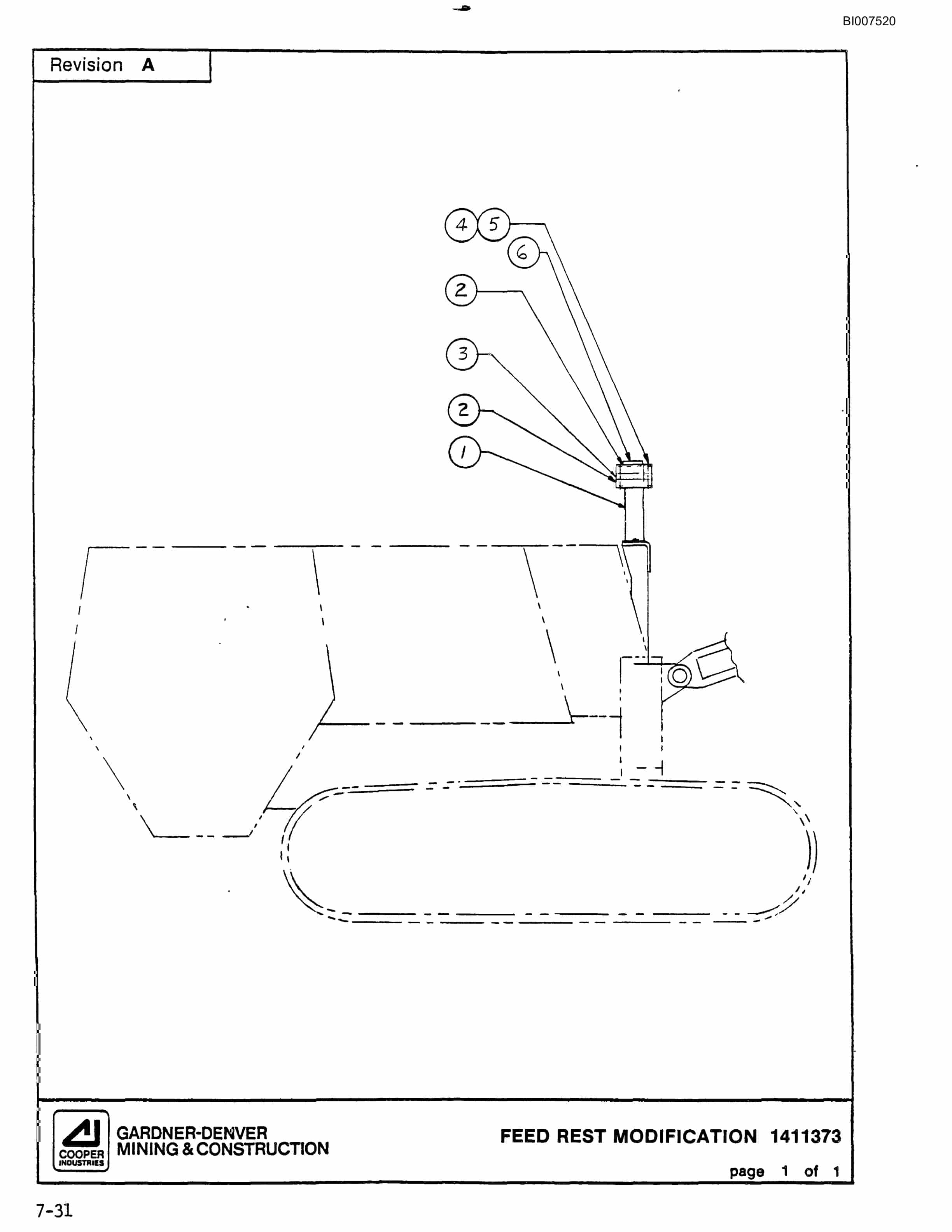 Bucyrus SCH3500BV1 Self Contained Hydraulic Track Drill Parts Catalog BI007520-4