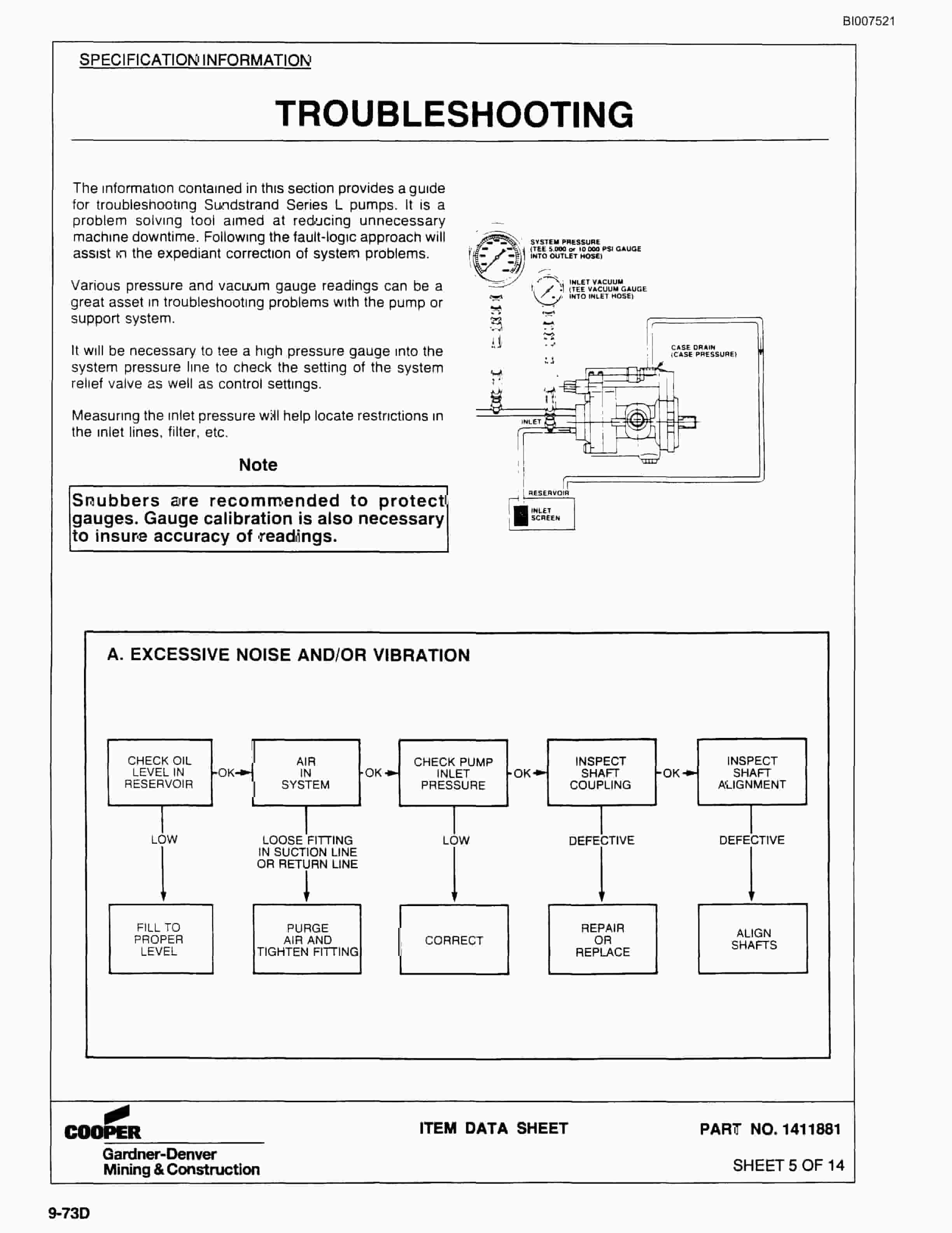 Bucyrus SCH3500BV1 Self Contained Hydraulic Track Drill Parts Catalog BI007521-5
