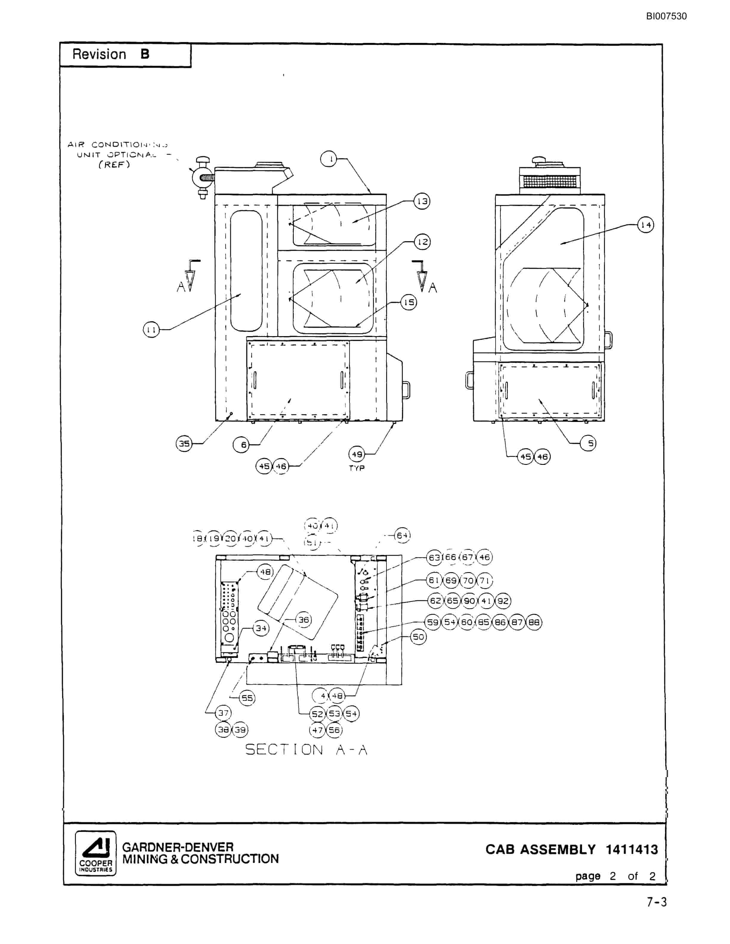 Bucyrus SCH3500BV1 Self Contained Hydraulic Track Drill Parts Catalog BI007530-3