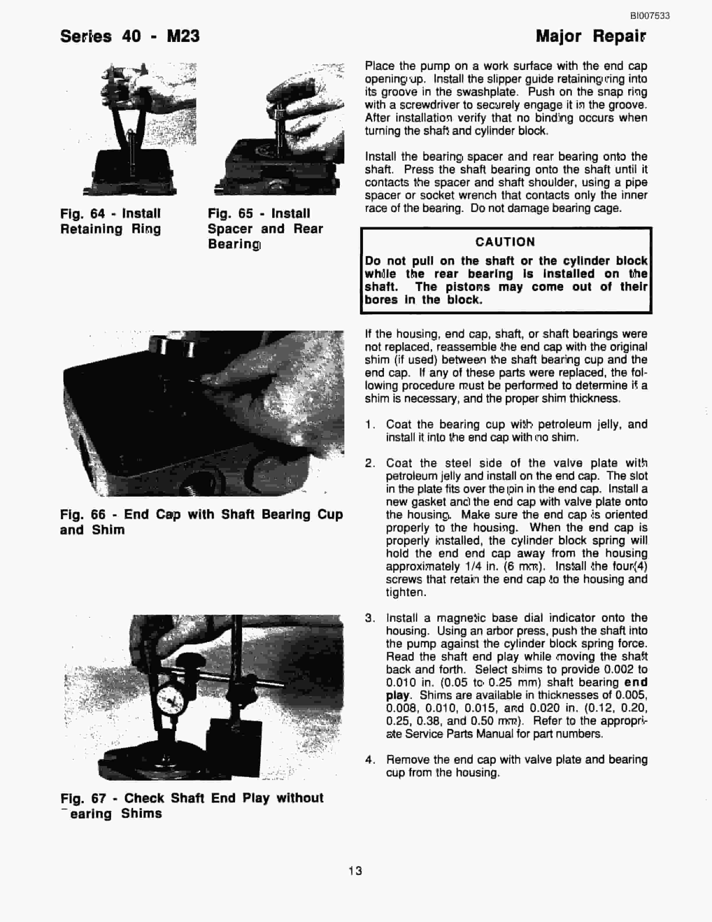 Bucyrus SCH3500BV1 Self Contained Hydraulic Track Drill Parts Catalog BI007533-4