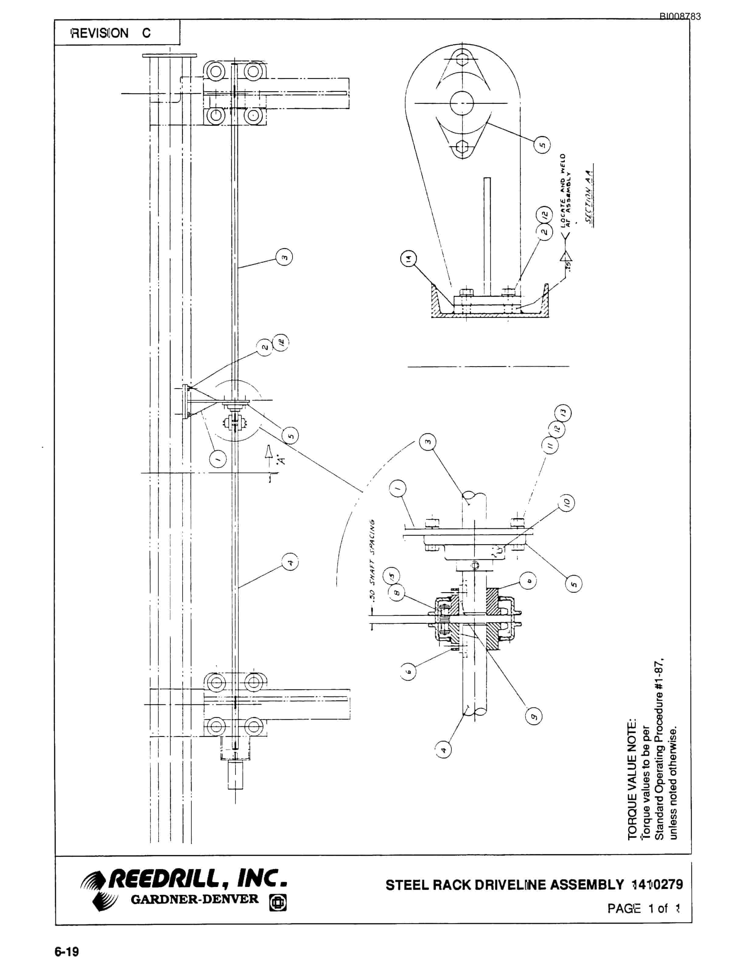 Bucyrus SCH3500BV1 Self Contained Hydraulic Track Drill Parts Catalog BI008783-2