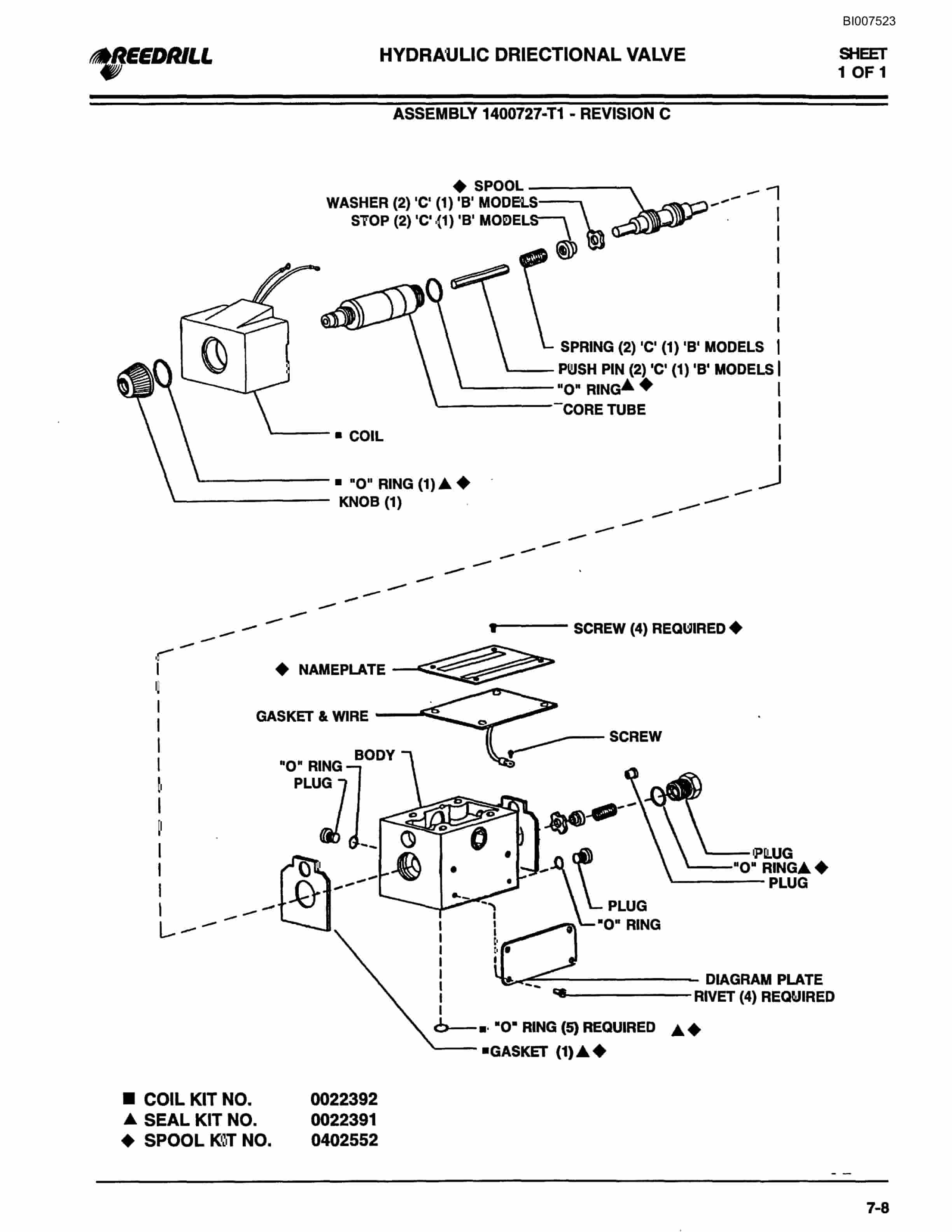 Bucyrus SCH4500 Self Contained Hydraulic Track Drill Parts Catalog BI007523-4