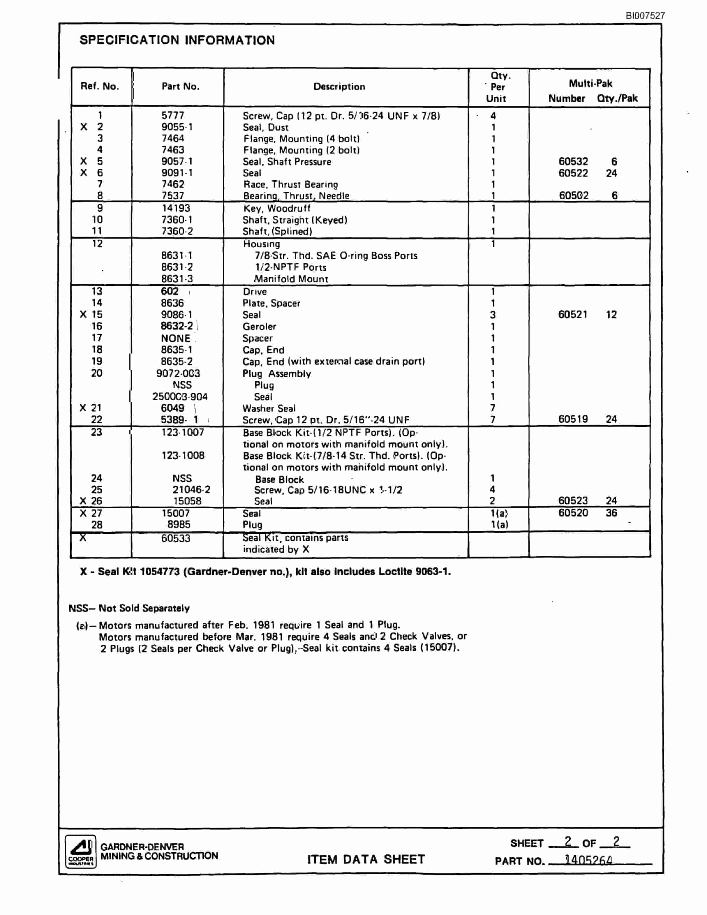 Bucyrus SCH4500 Self Contained Hydraulic Track Drill Parts Catalog BI007527-3