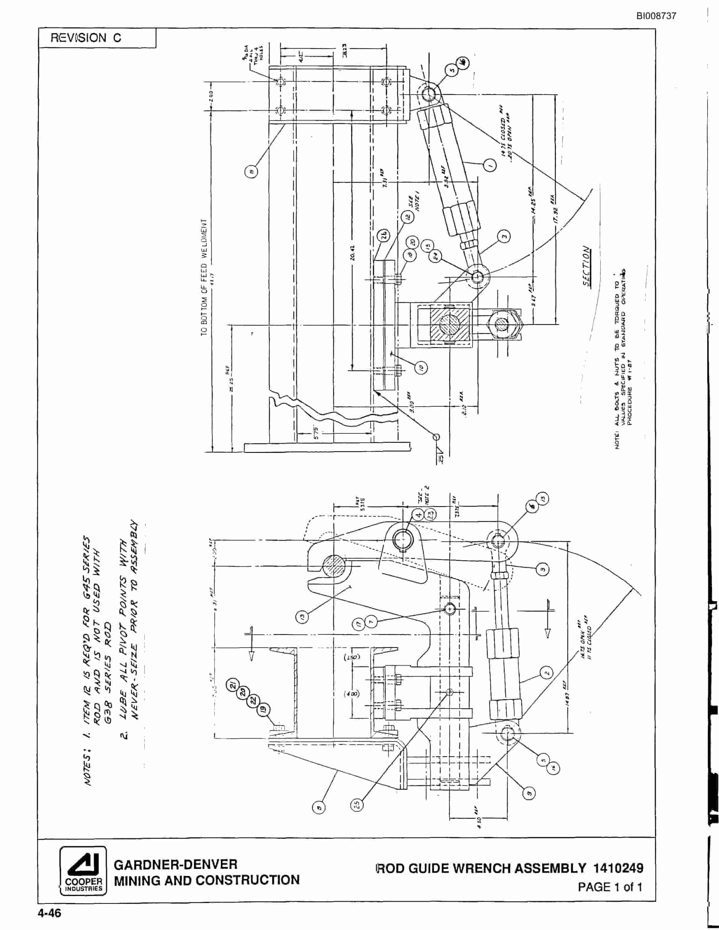 Bucyrus SCH4500 Self Contained Hydraulic Track Drill Parts Catalog BI008737-2