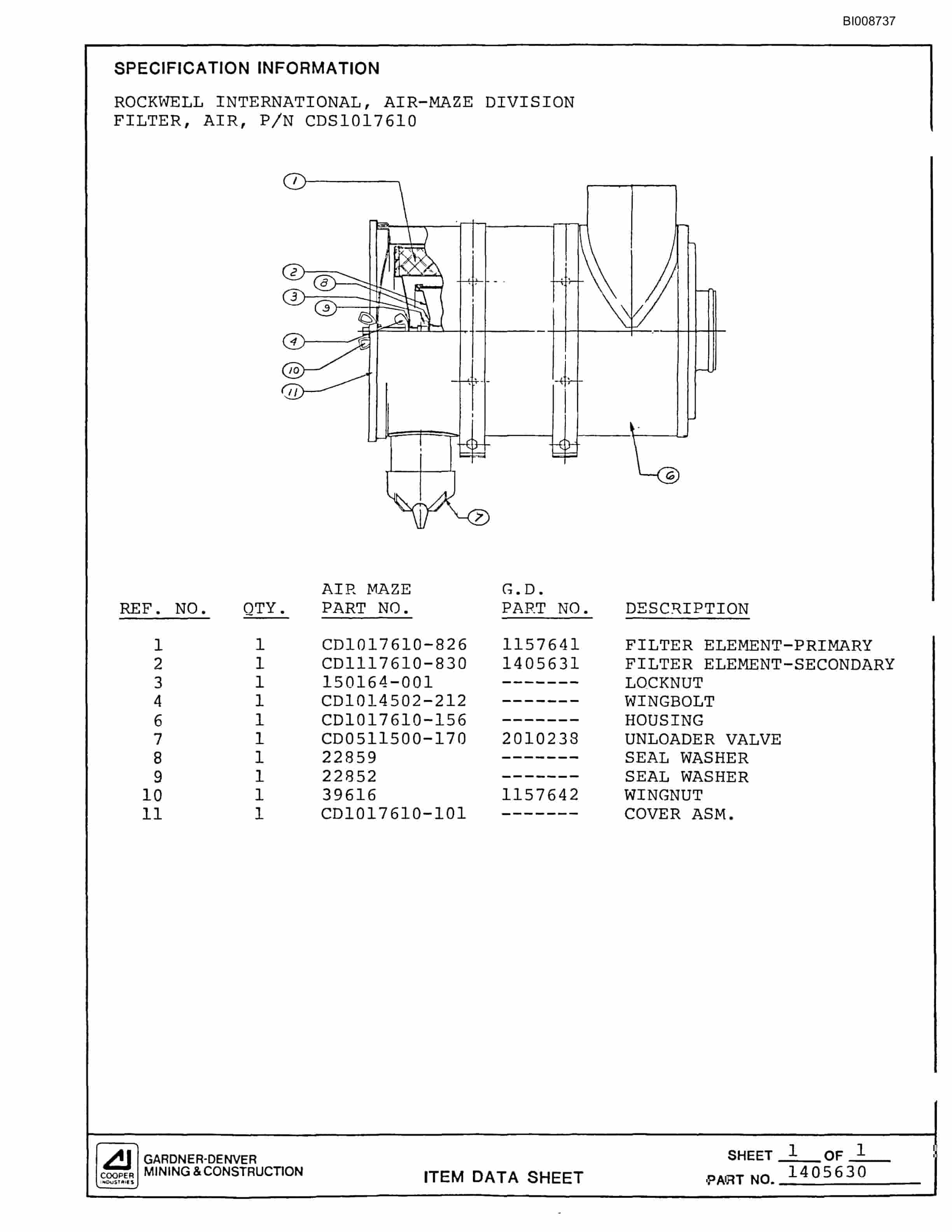 Bucyrus SCH4500 Self Contained Hydraulic Track Drill Parts Catalog BI008737-3