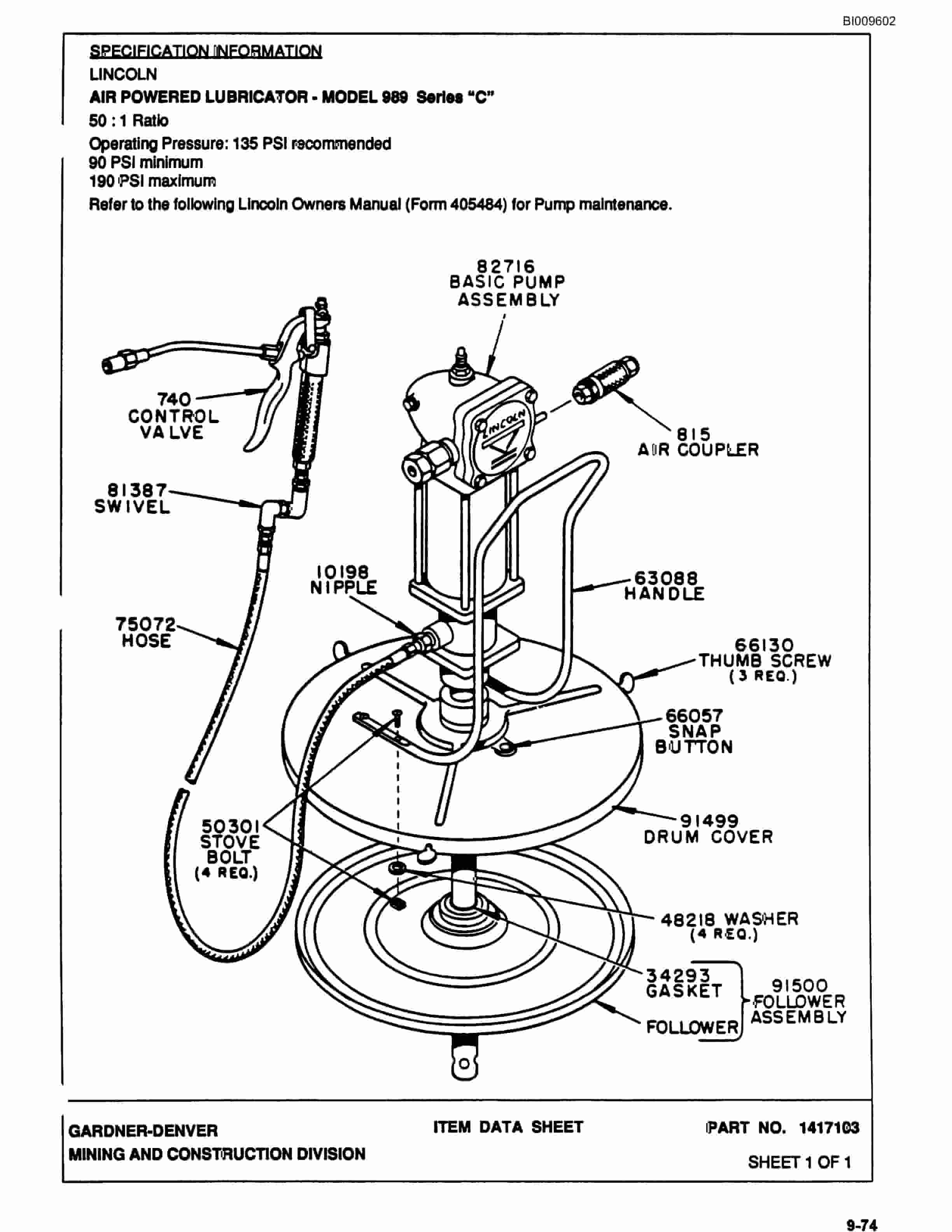 Bucyrus SCH5000 HPRH-C Drill Parts Catalog BI009602-5