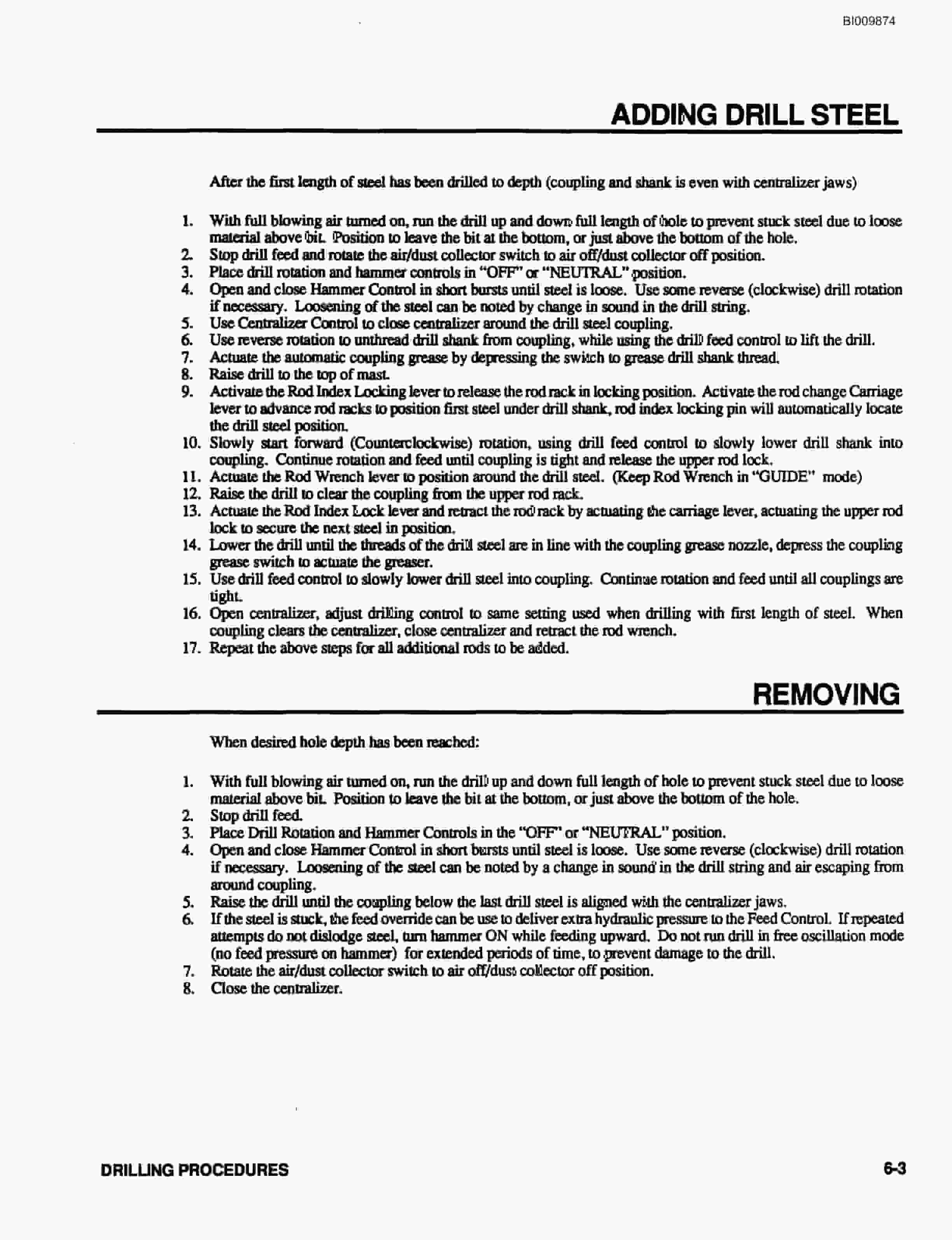 Bucyrus SCH5000 Hydra-Trac Technical Manual BI009874-5