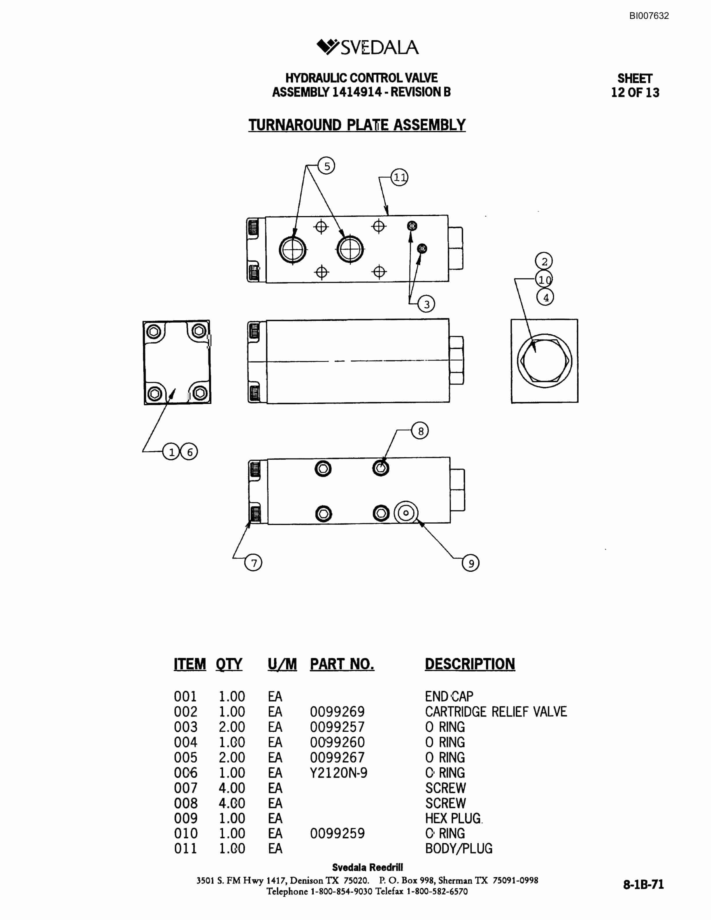 Bucyrus SCH5000 Hydraulic Track Drill Parts Catalog BI007632-4