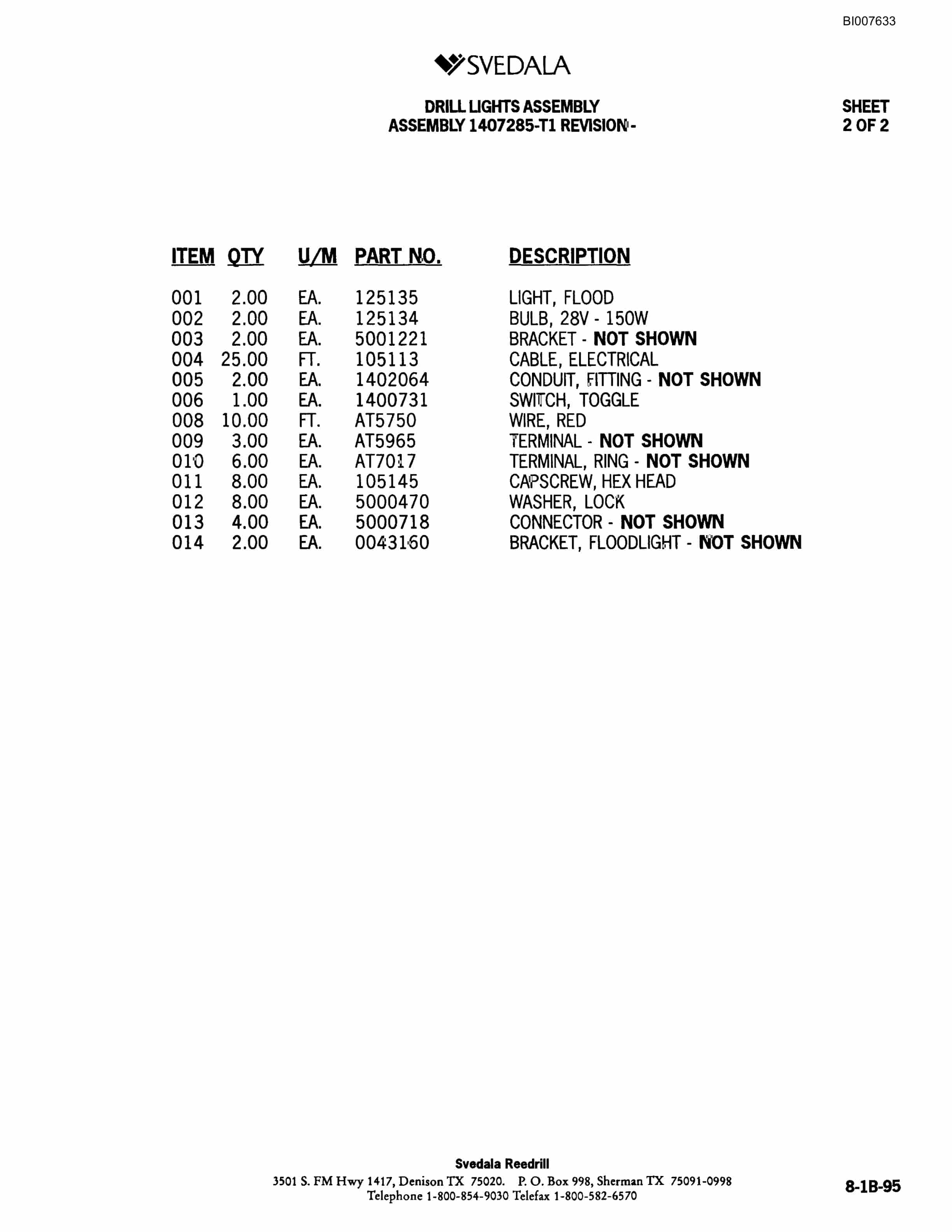 Bucyrus SCH5000 Hydraulic Track Drill Parts Catalog BI007633-5