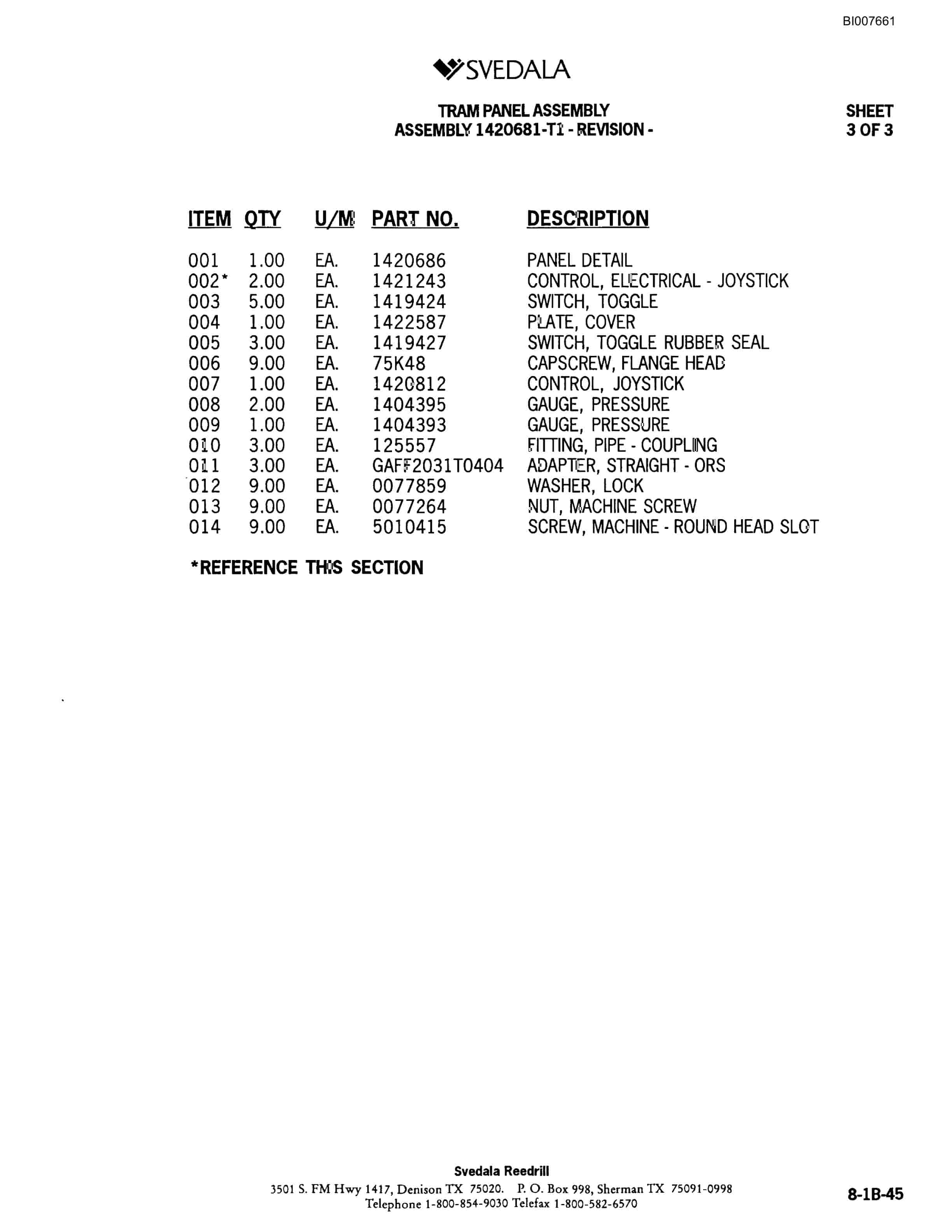 Bucyrus SCH5000 Hydraulic Track Drill Parts Catalog BI007661-3