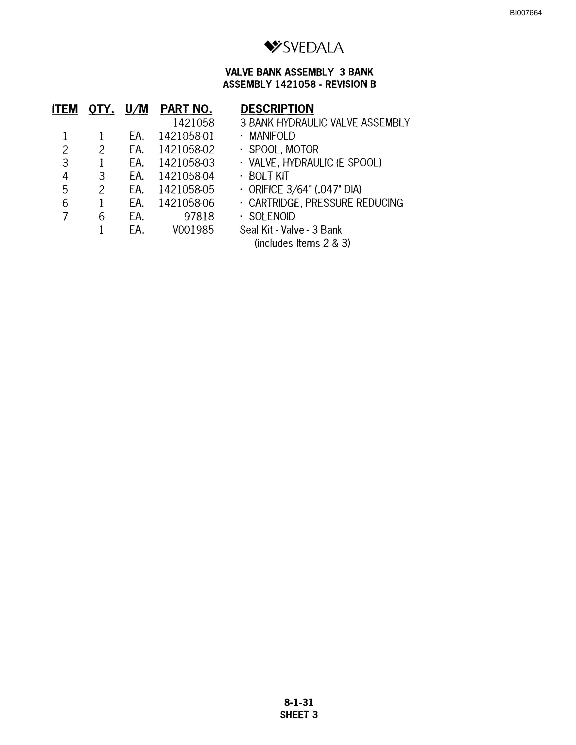 Bucyrus SCH5000 Hydraulic Track Drill Parts Catalog BI007664-4