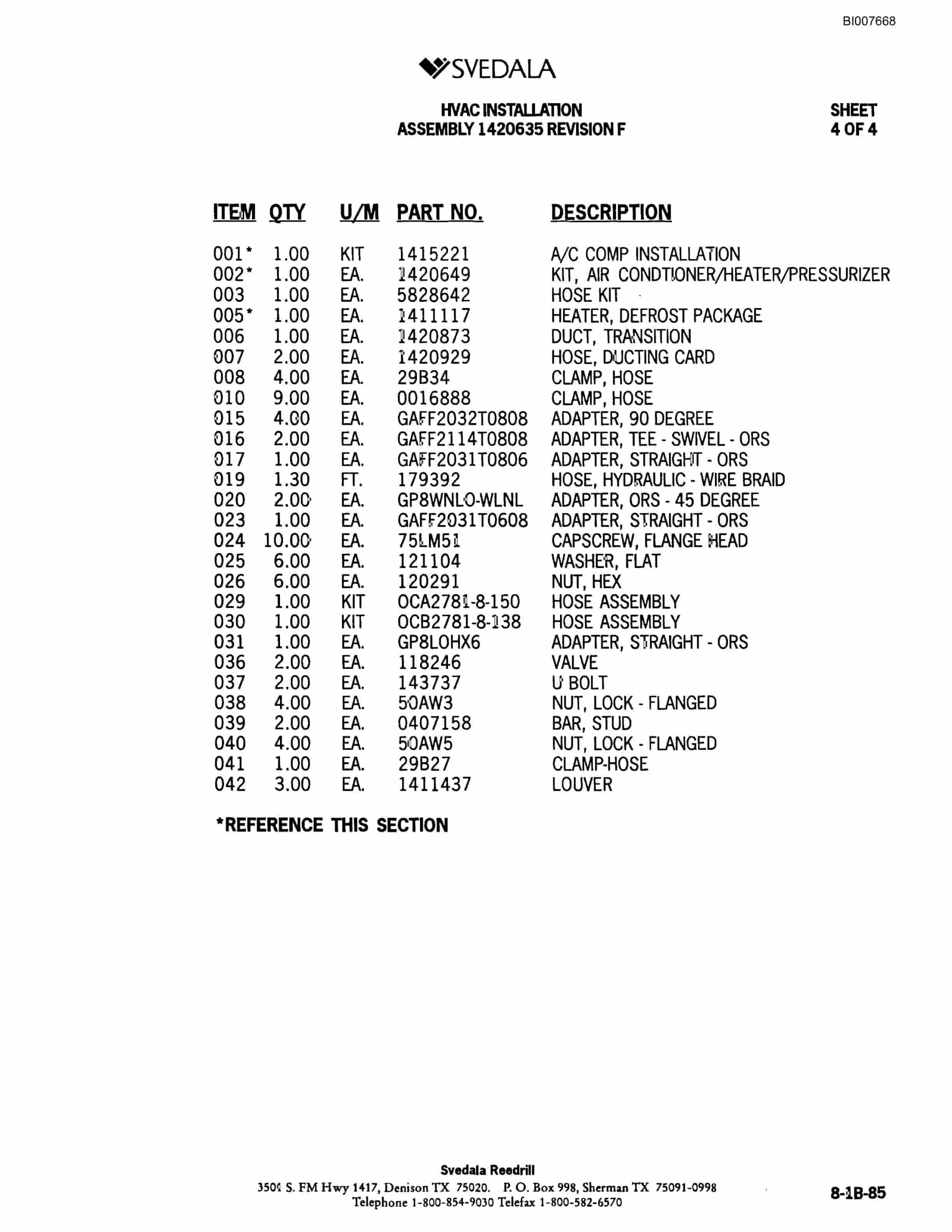 Bucyrus SCH5000 Hydraulic Track Drill Parts Catalog BI007668-4