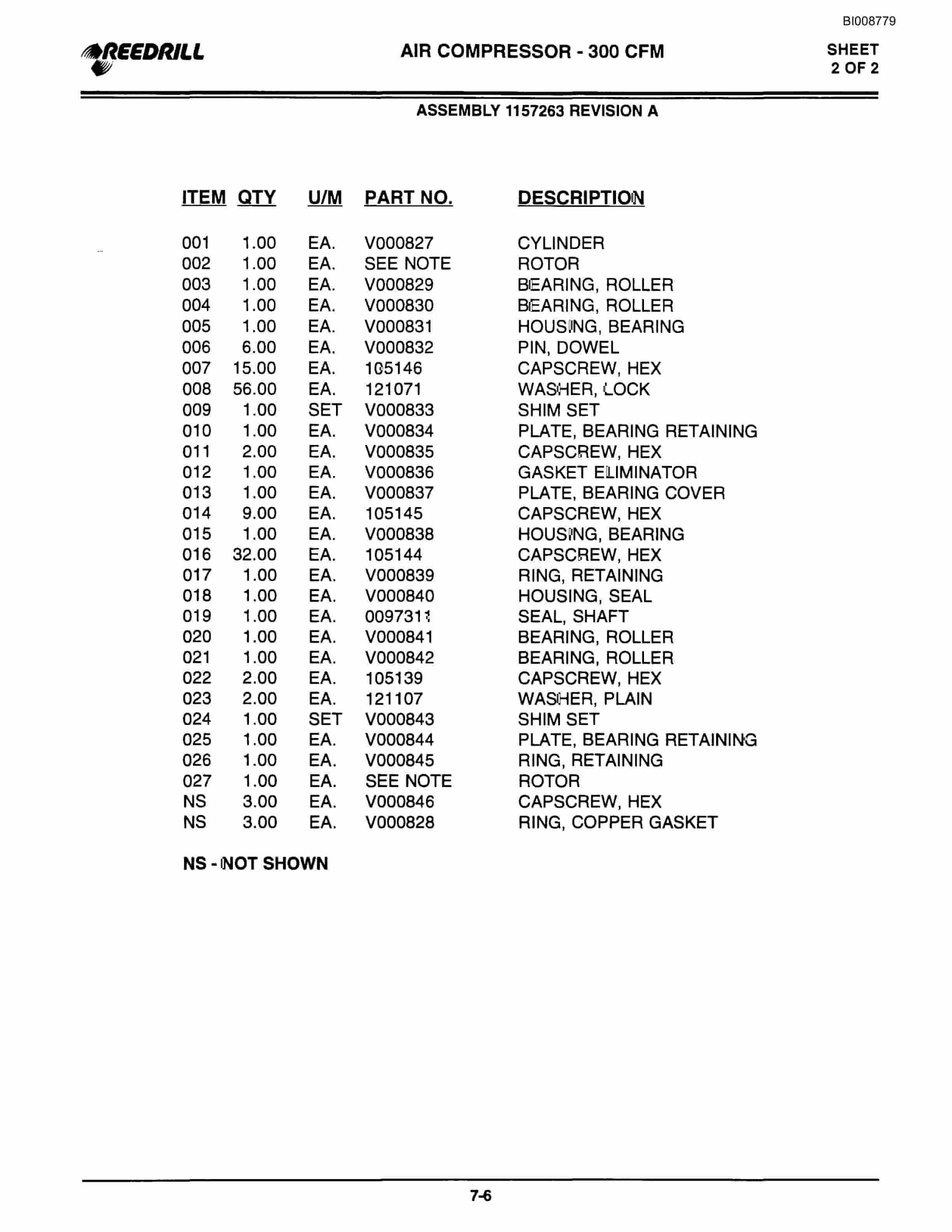 Bucyrus SCH5000 Self Contained Hydraulic Track Drill Parts Catalog BI008779-5