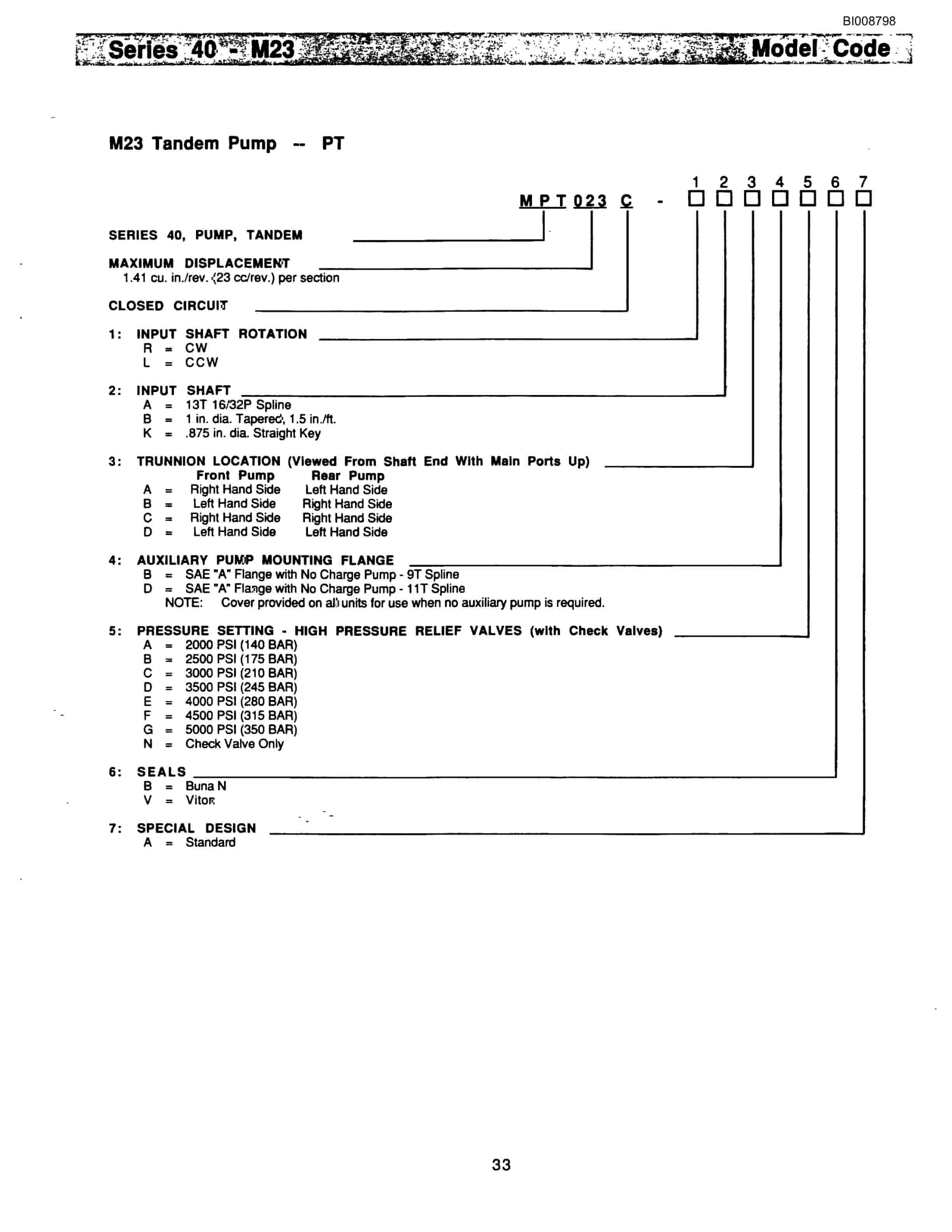 Bucyrus SCH5000 Self Contained Hydraulic Track Drill Parts Catalog BI008798-4