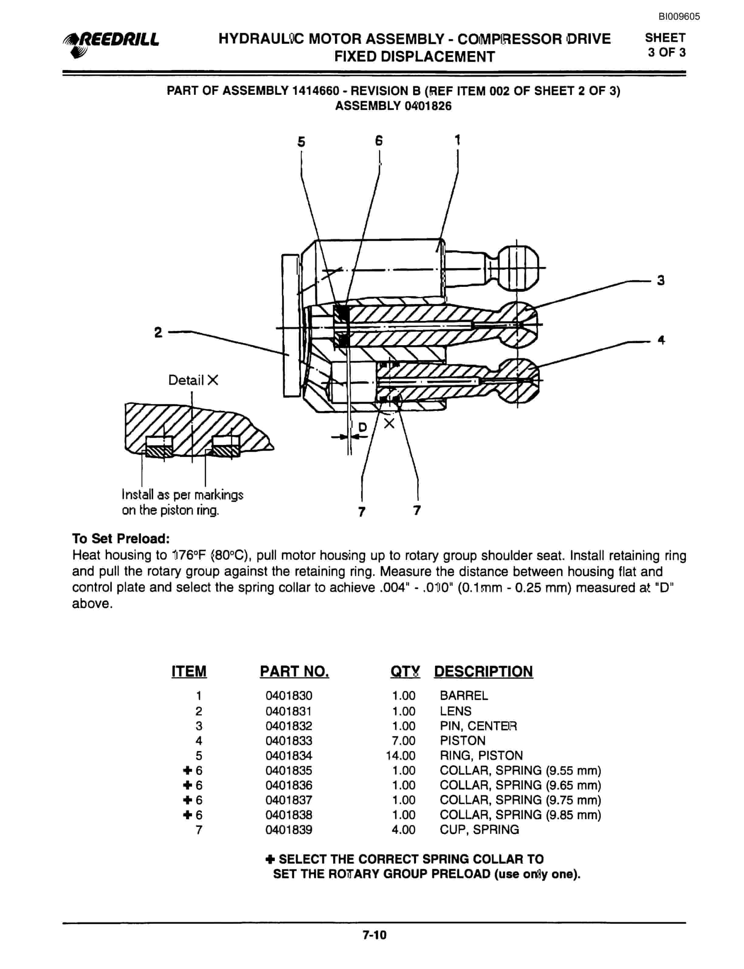 Bucyrus SCH5000 Self Contained Hydraulic Track Drill Parts Catalog BI009605-5