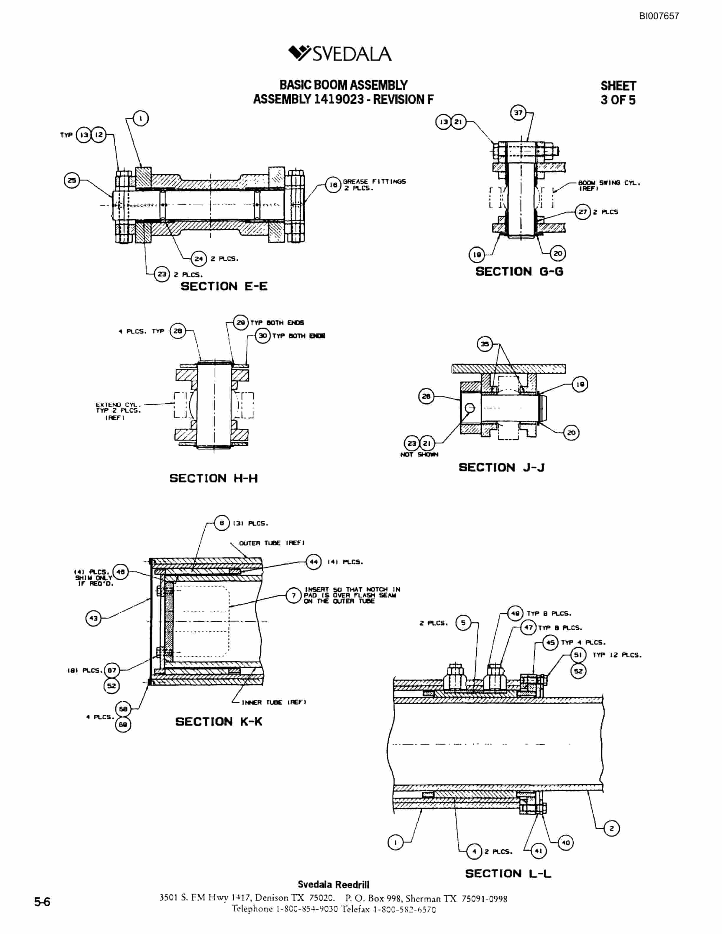 Bucyrus SCH5000C Self-Contained Hydraulic Track Drill Parts Catalog BI007657-2
