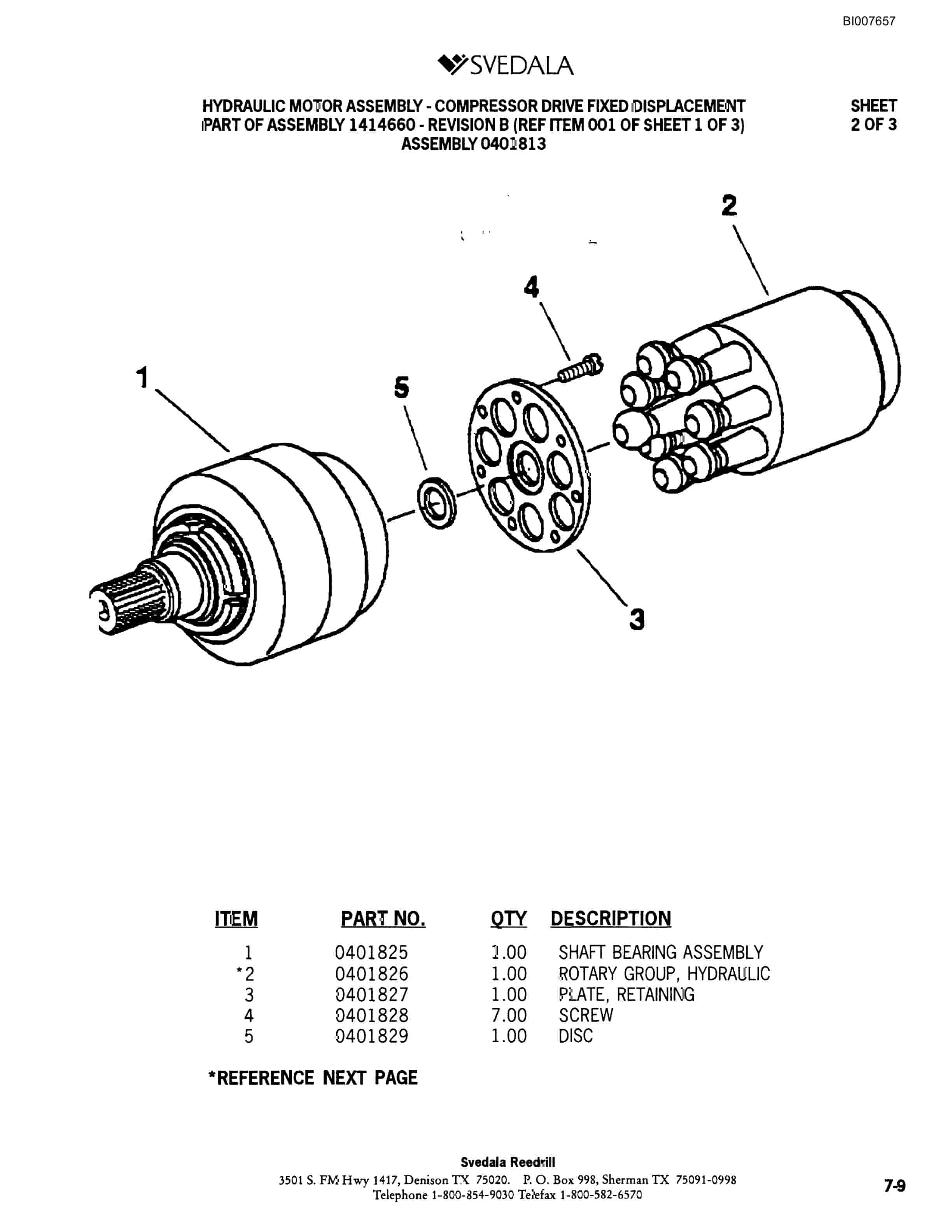 Bucyrus SCH5000C Self-Contained Hydraulic Track Drill Parts Catalog BI007657-5