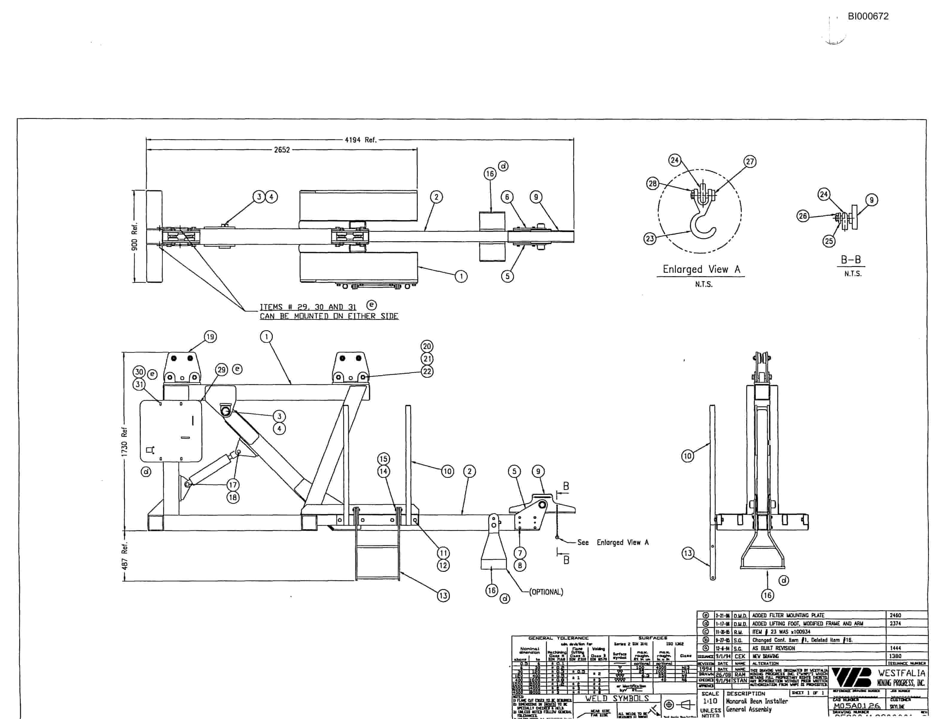 Bucyrus Scharf Monorall System Parts Catalog BI000672-3
