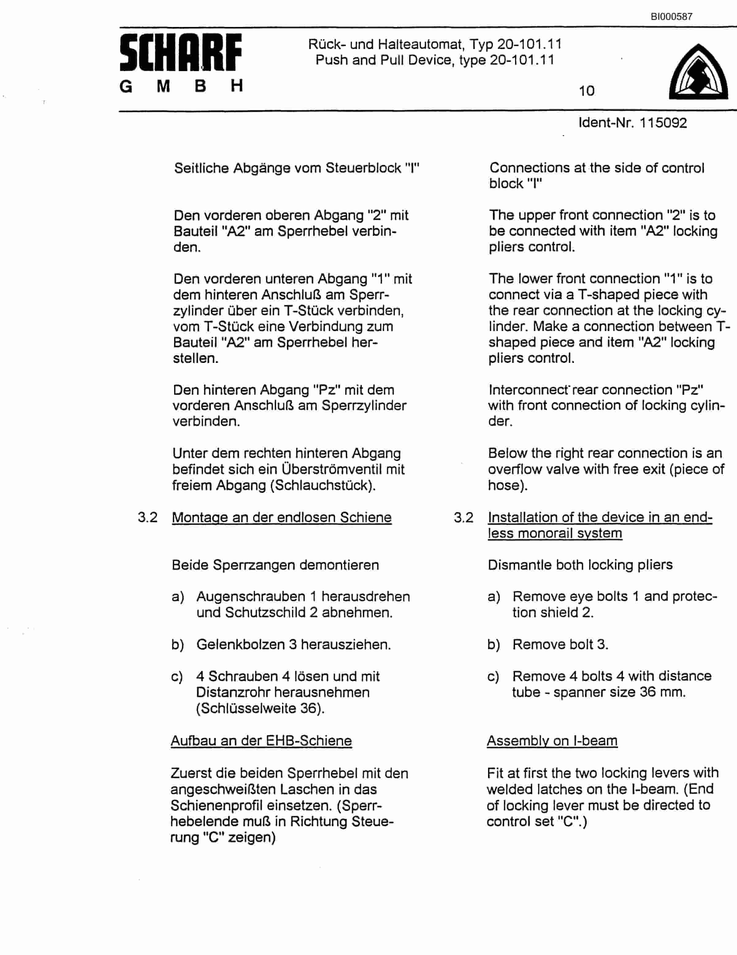 Bucyrus Scharf Monorall System Technical Manual BI000587-5