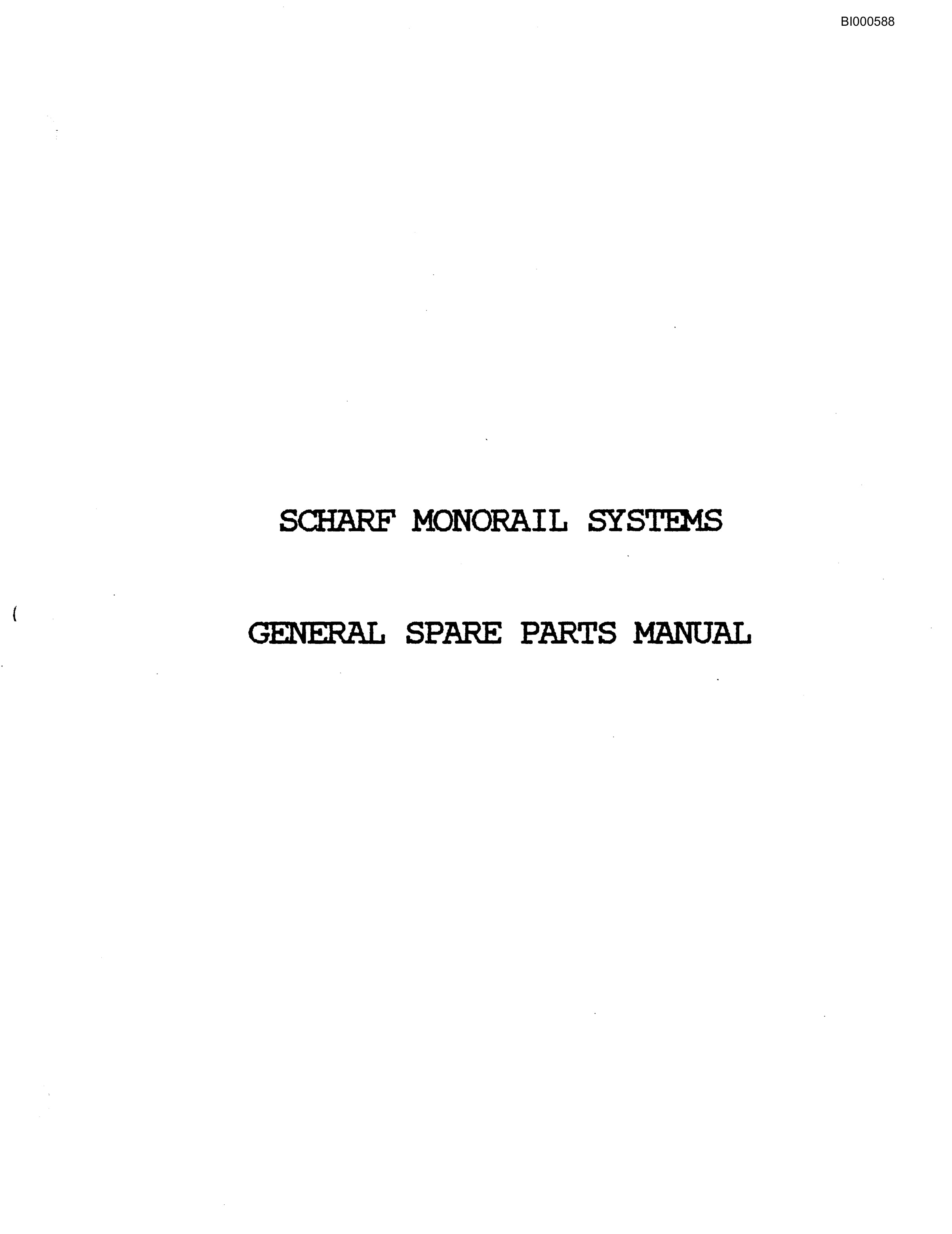 Bucyrus Scharf Monorall System Technical Manual BI000588-2