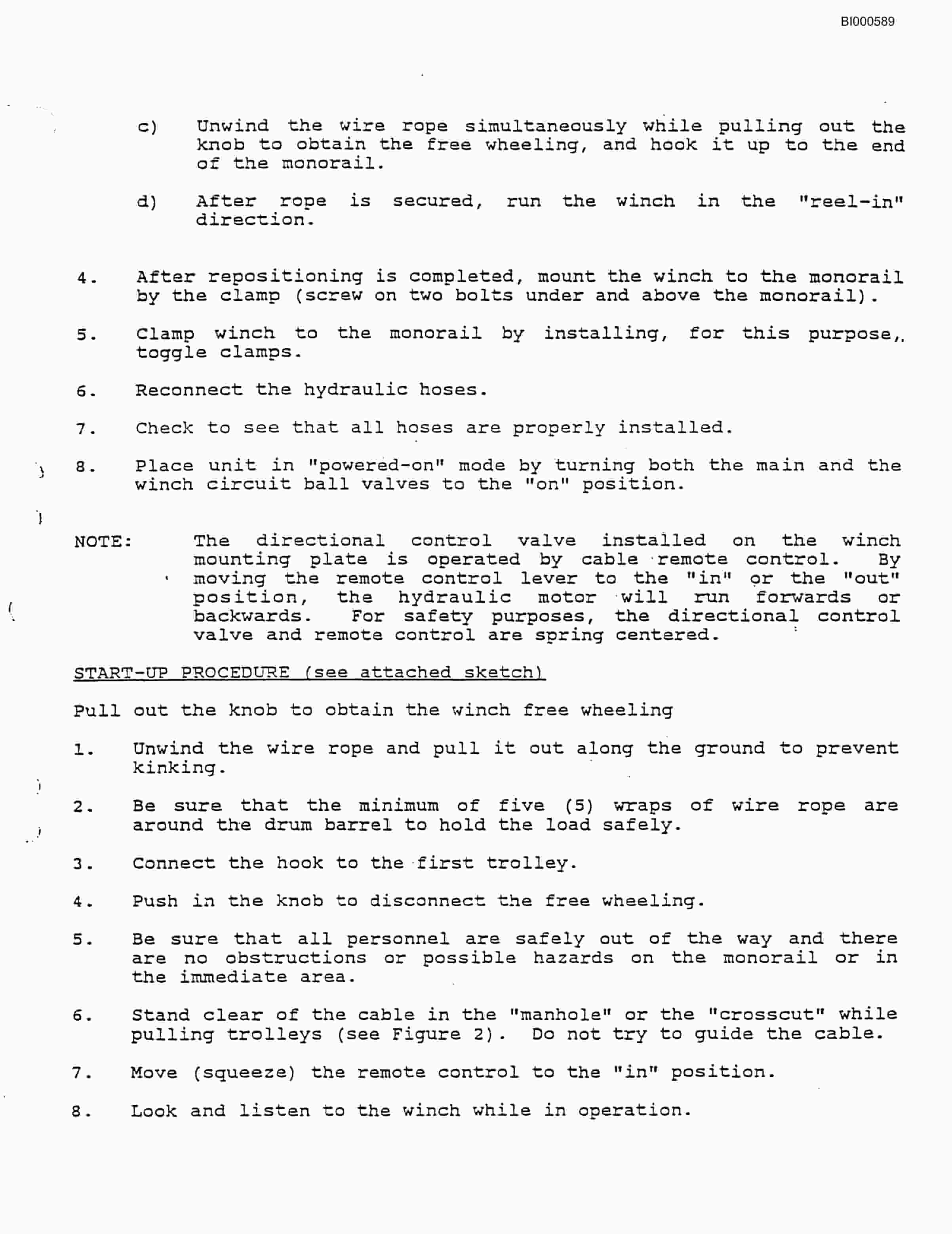 Bucyrus Scharf Monorall System Technical Manual BI000589-4