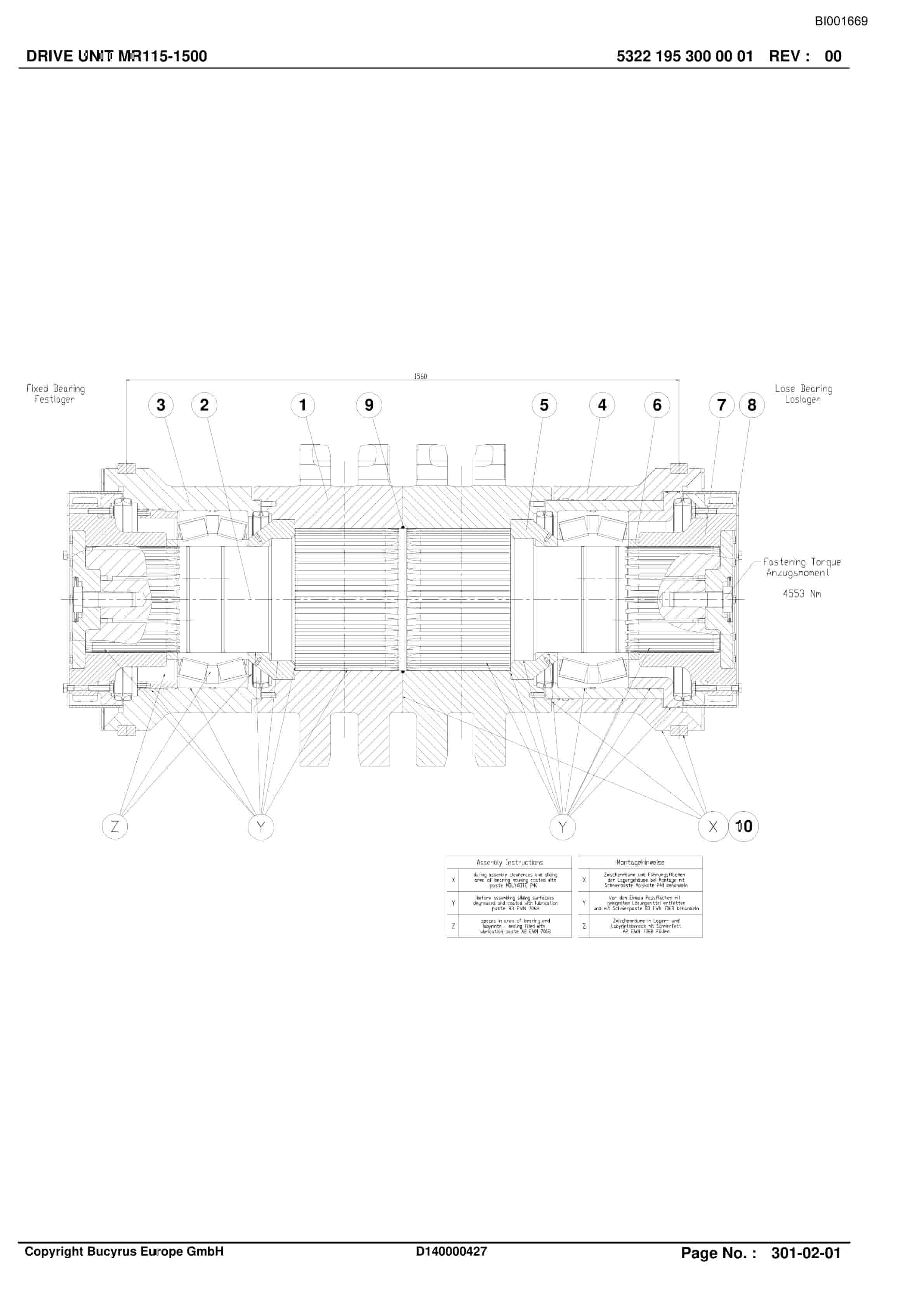 Bucyrus SH-AFC PF 6H-1542 Parts Catalog BI001669-3