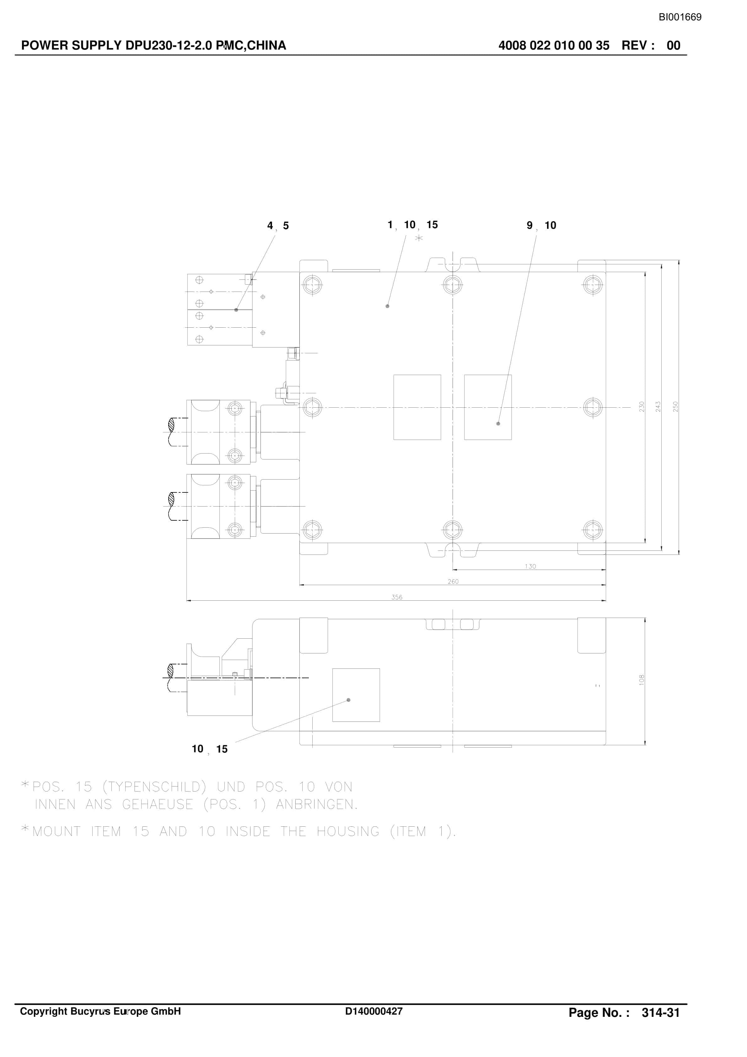 Bucyrus SH-AFC PF 6H-1542 Parts Catalog BI001669-4