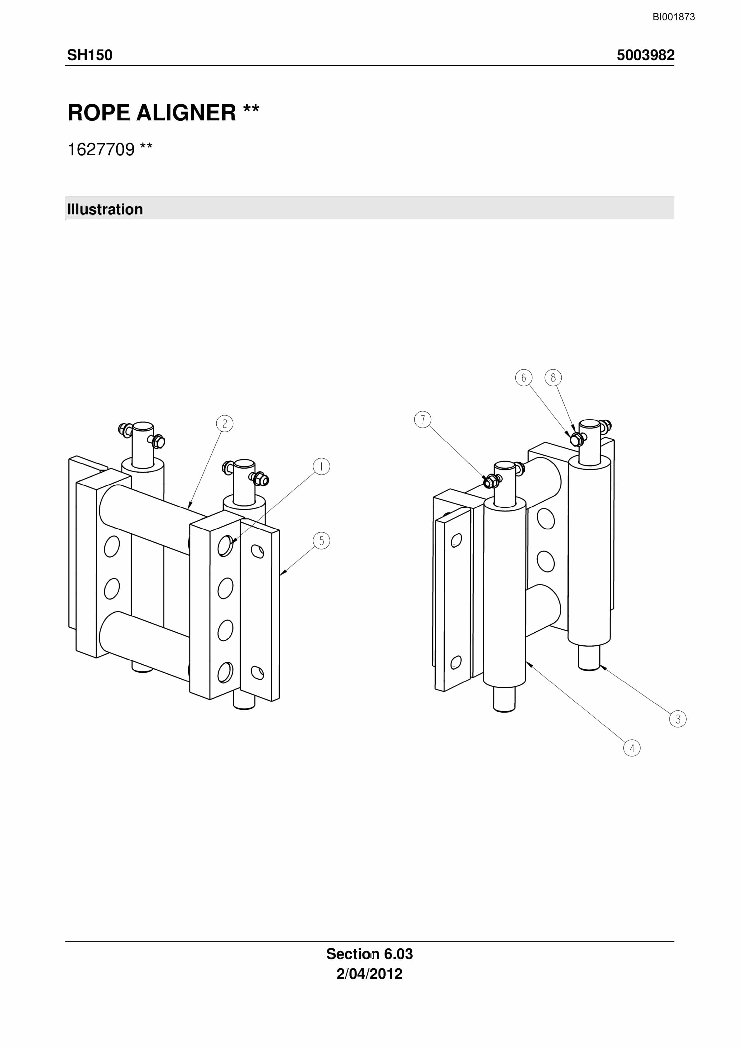 Bucyrus SH150 Shield Trailer Parts Catalog BI001873-4