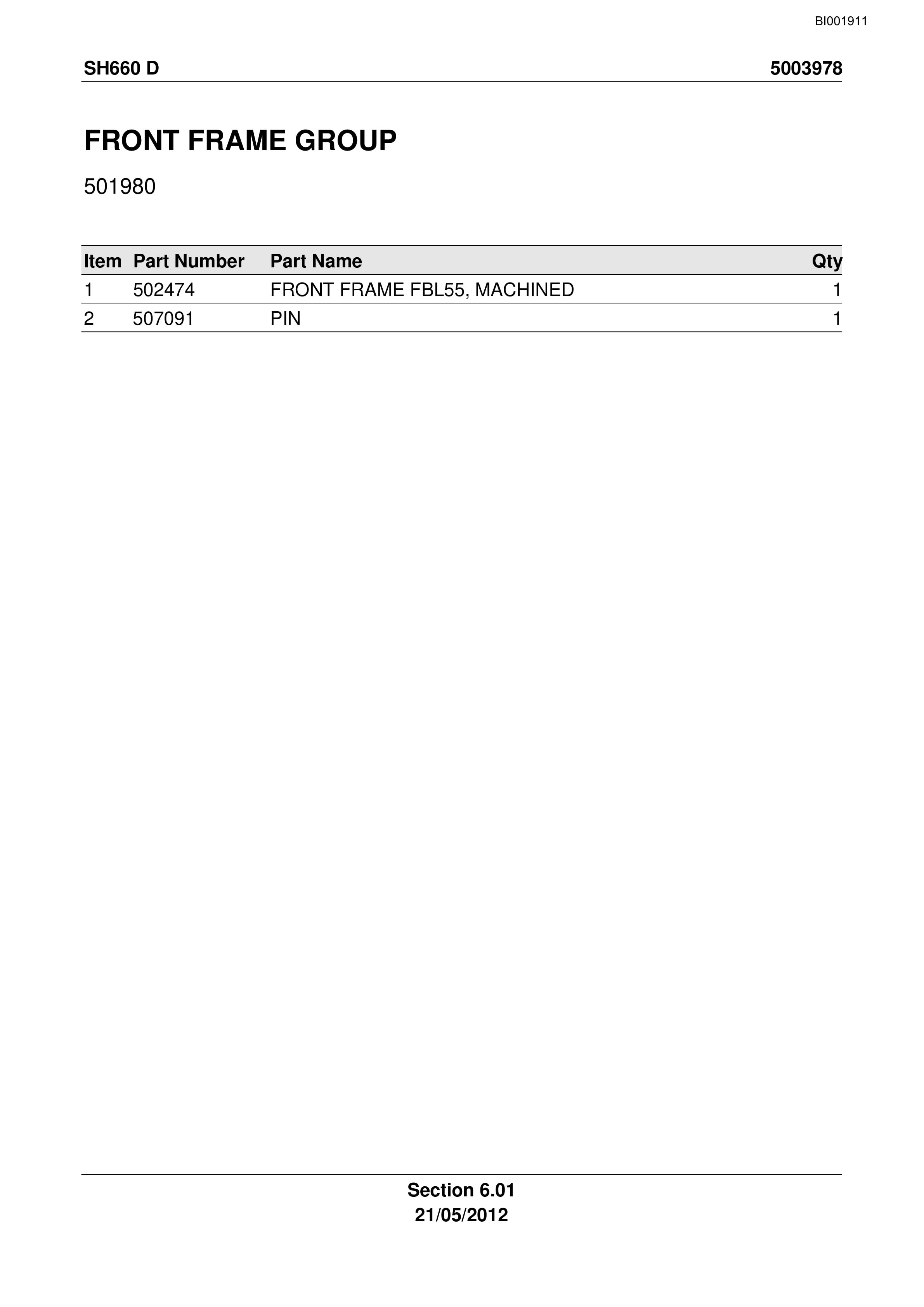 Bucyrus SH660 D Roof Support Carrier Technical Manual BI001911-5