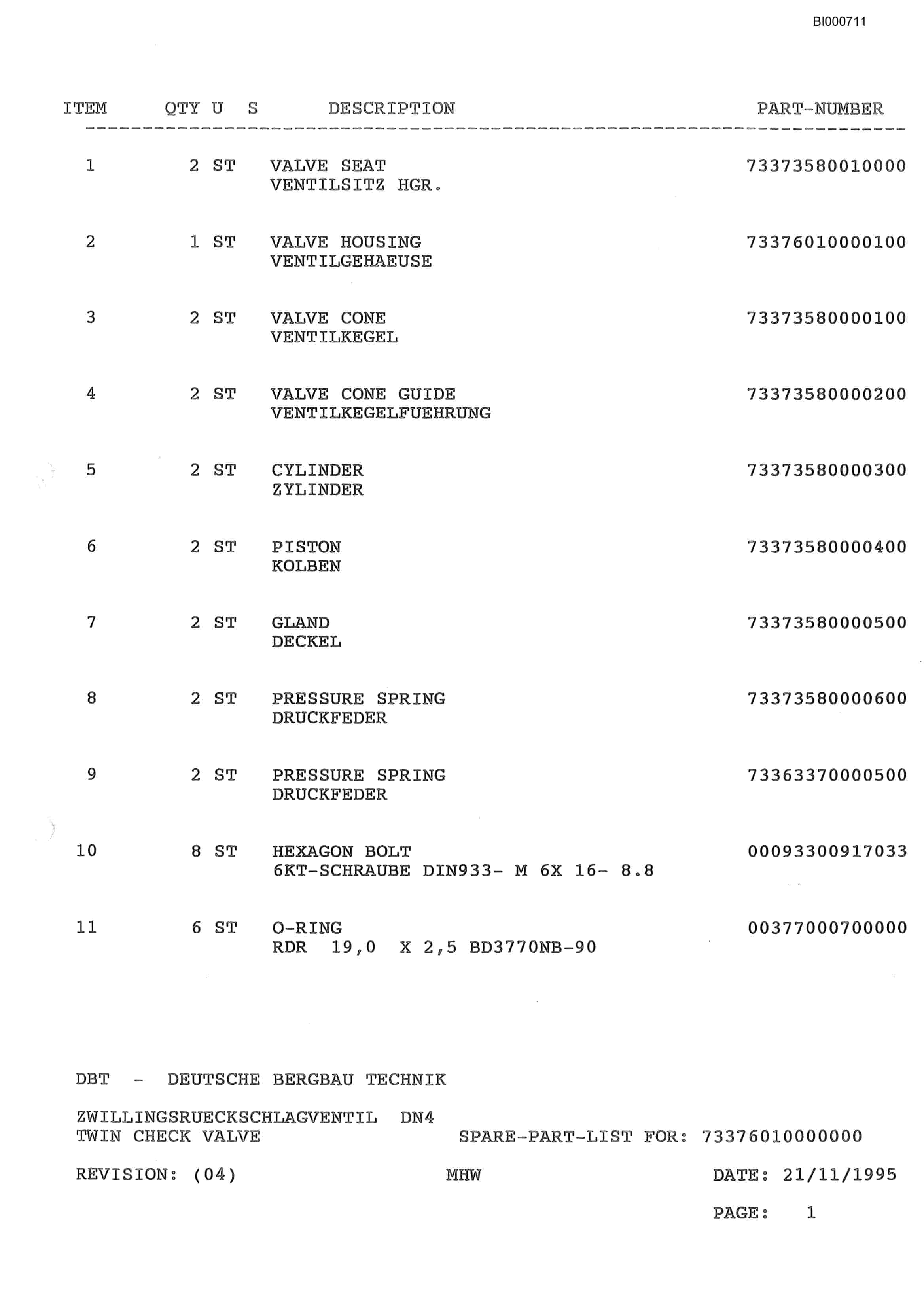 Bucyrus Shield Support G839 - 17.5 Parts Catalog BI000711-2