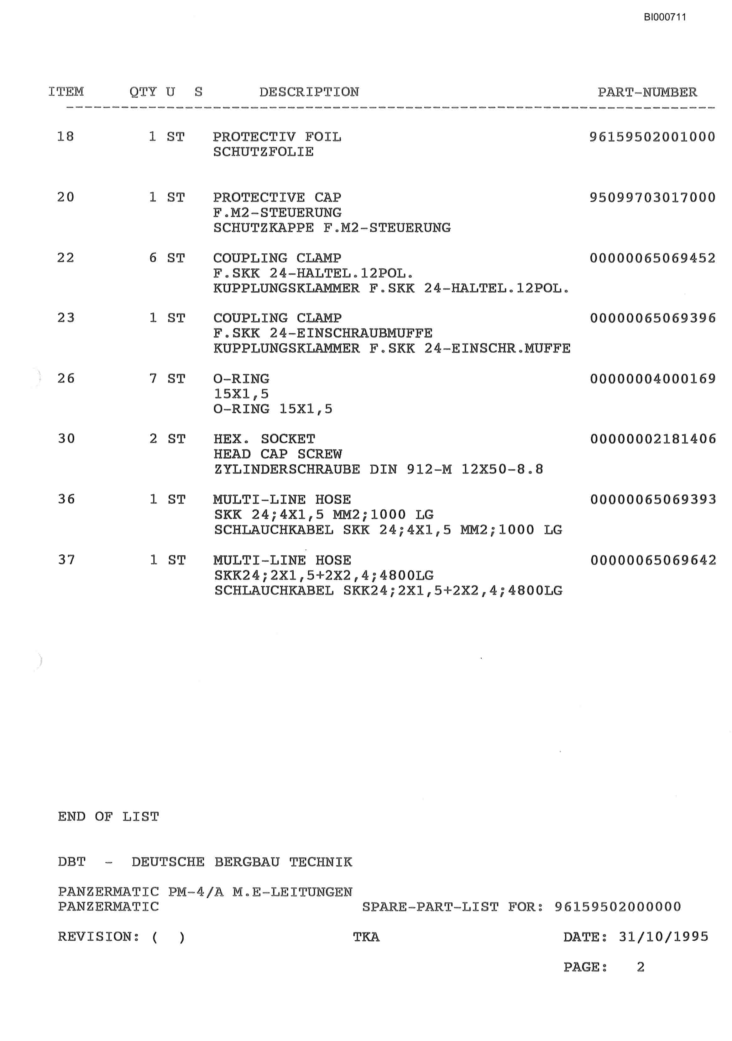 Bucyrus Shield Support G839 - 17.5 Parts Catalog BI000711-4