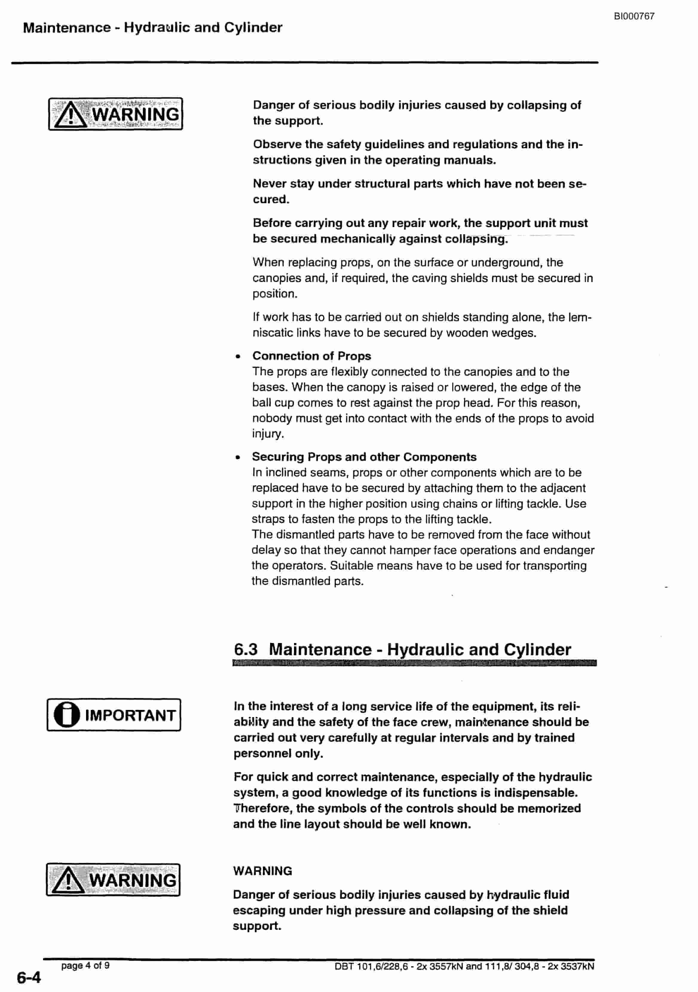 Bucyrus Shield Support Technical Manual BI000767-5