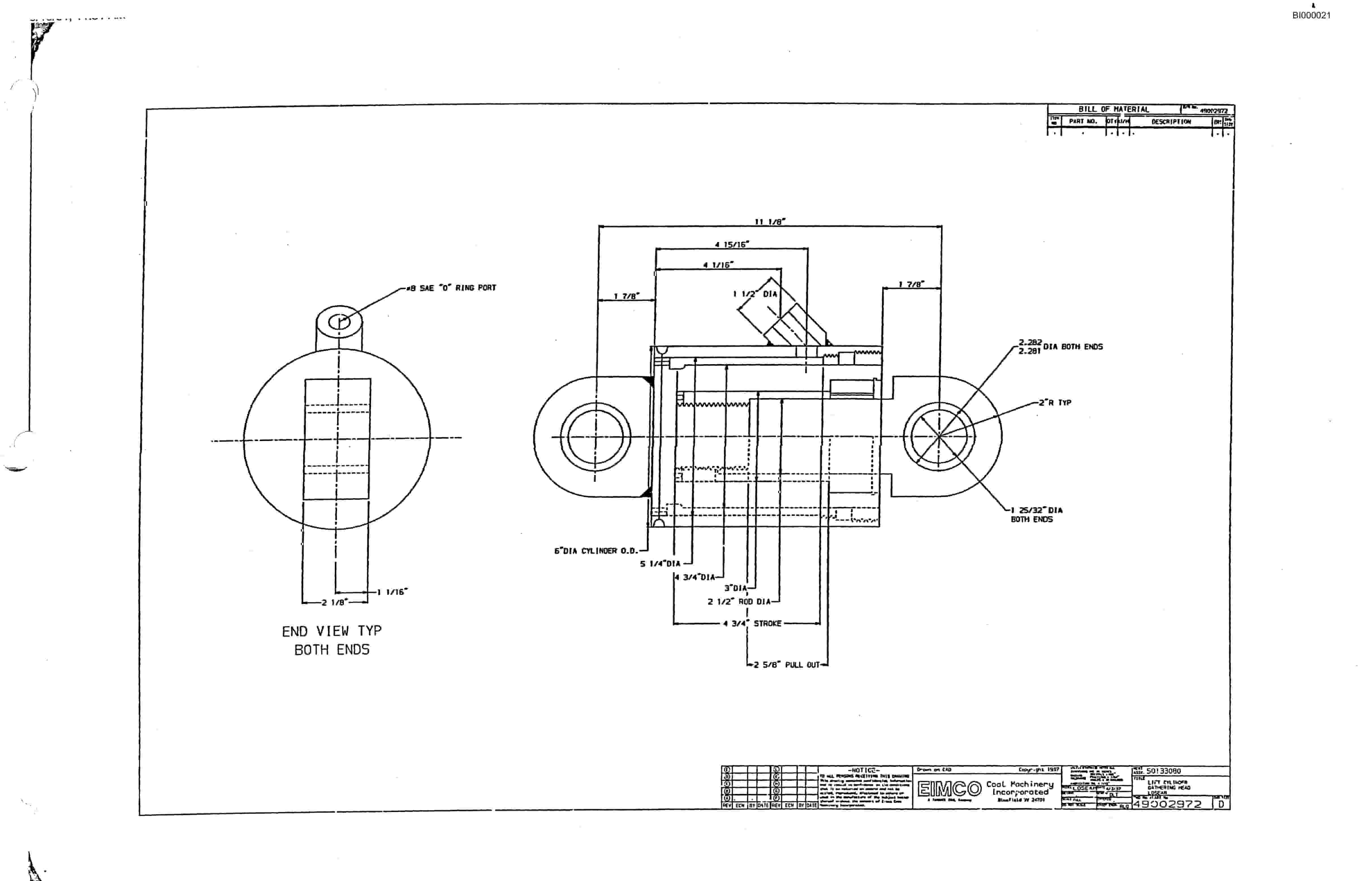 Bucyrus SHM Dash One Parts Catalog BI000021 70880239-2