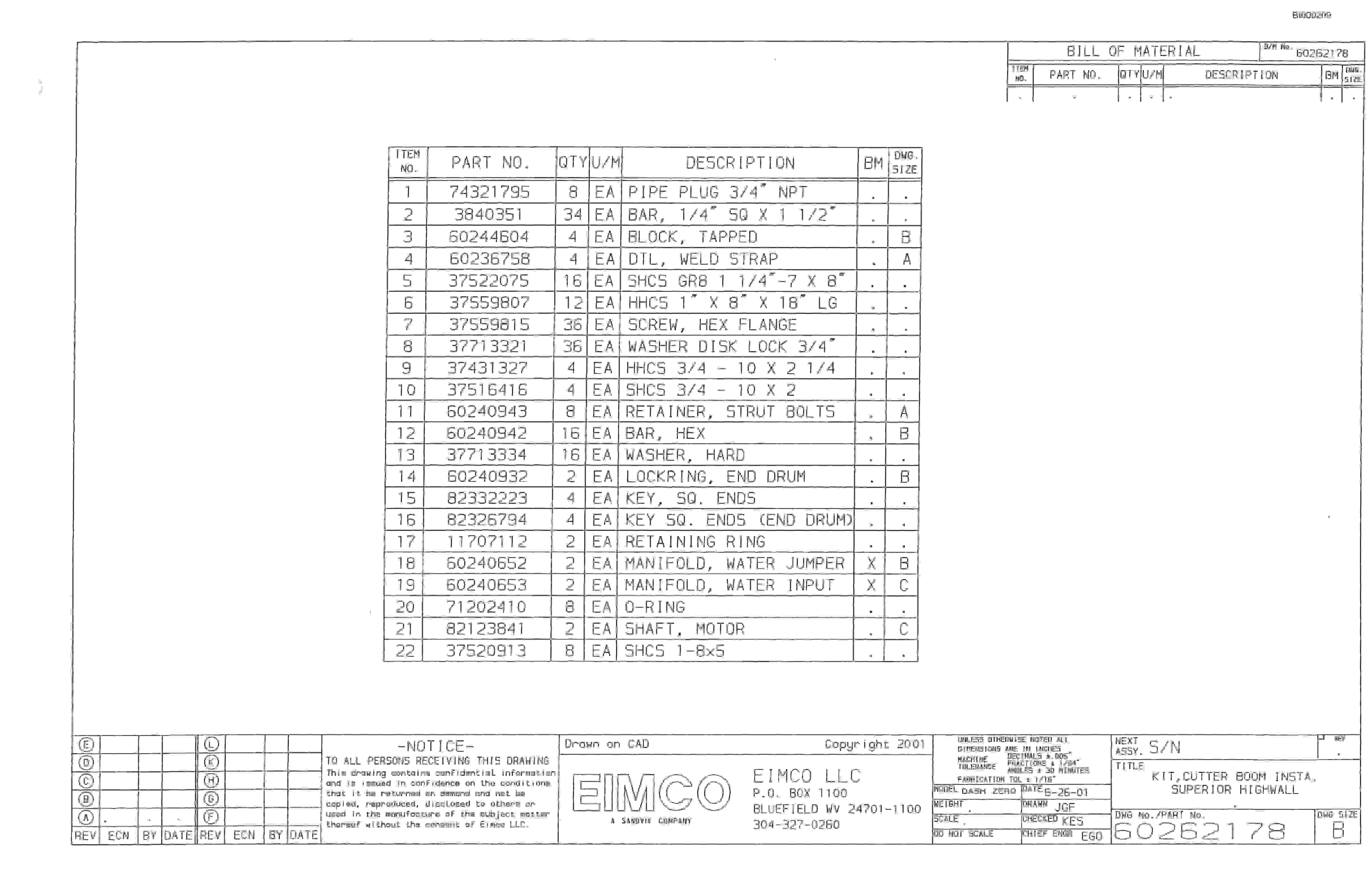 Bucyrus SHM Dash One Parts Catalog BI000209-4