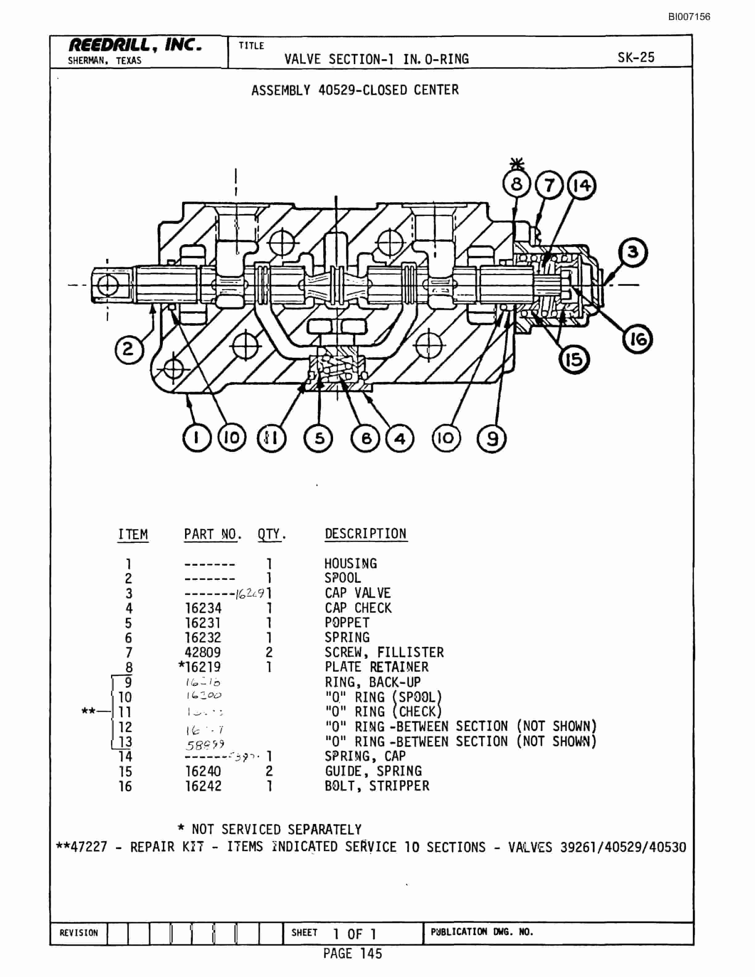 Bucyrus SK-25 Parts Catalog BI007156-3
