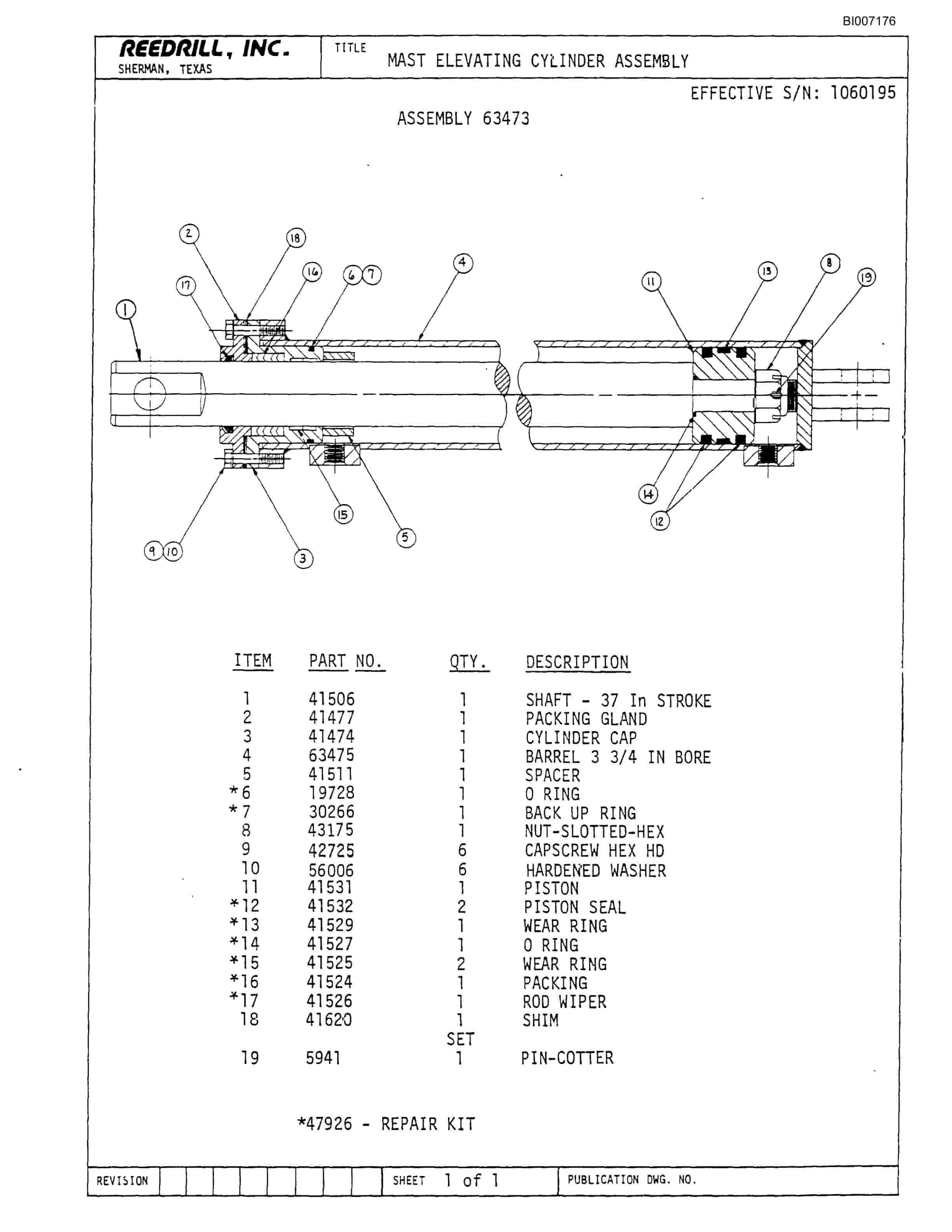 Bucyrus SK-25 Parts Catalog BI007176-3