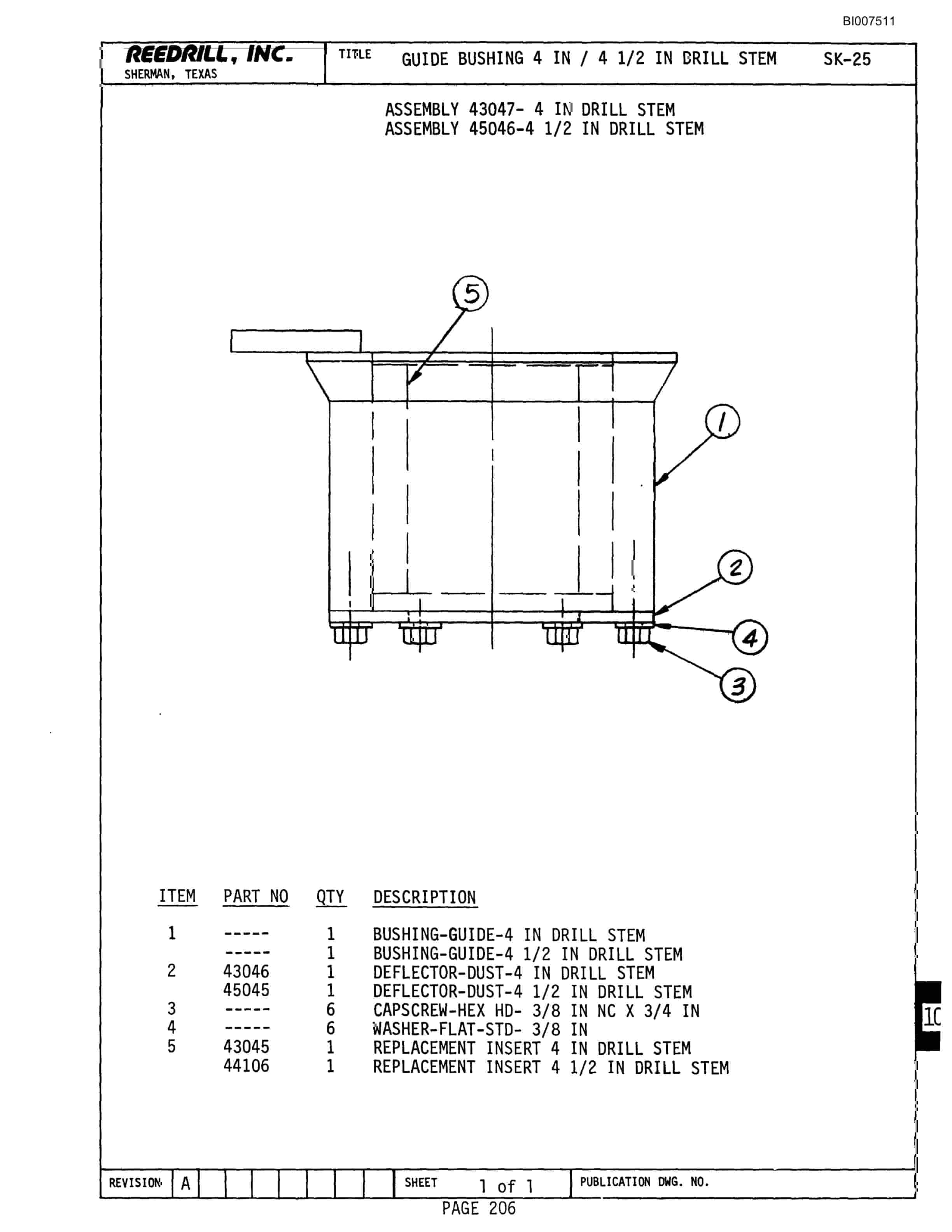 Bucyrus SK-25 Parts Catalog BI007511-4