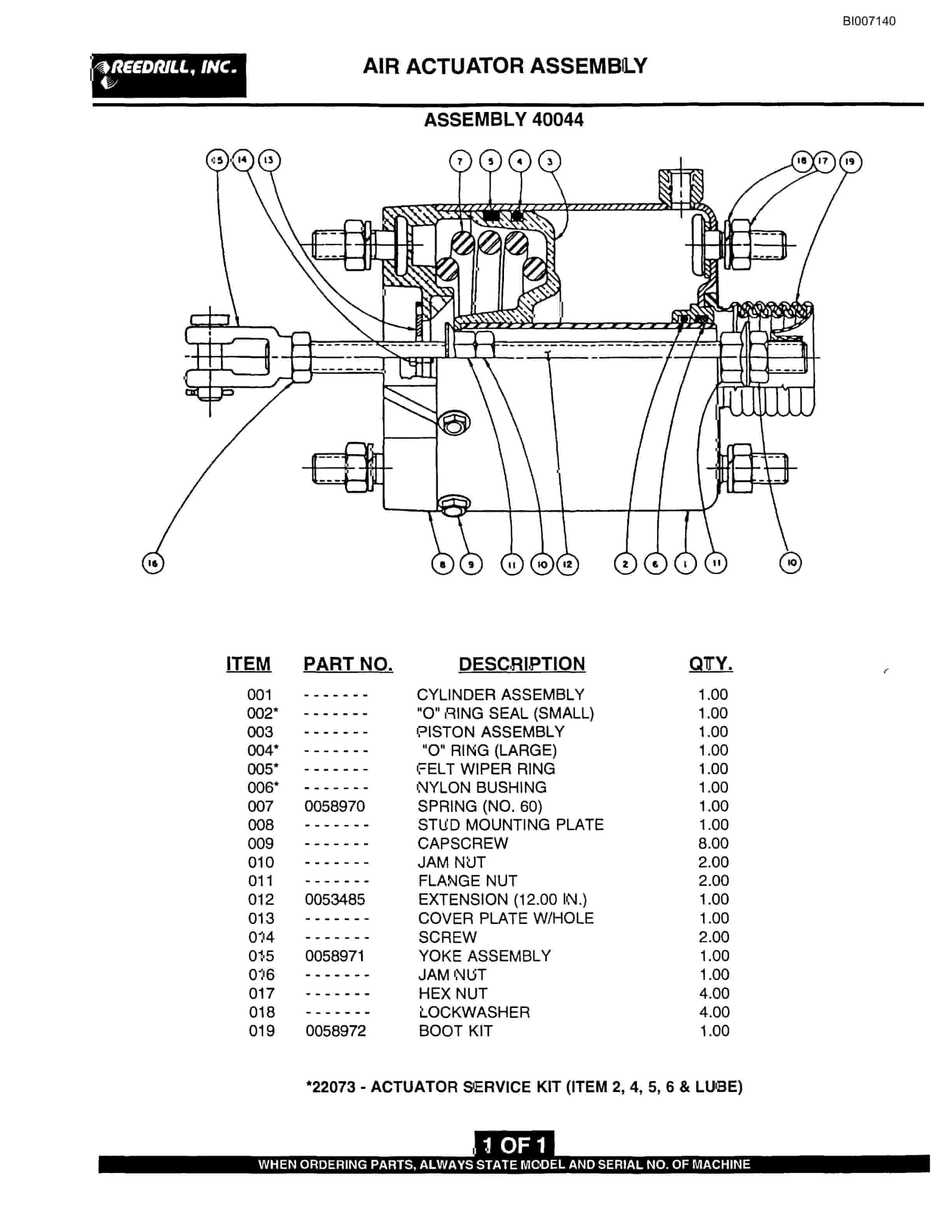 Bucyrus SK-25HP Parts Catalog BI007140-3