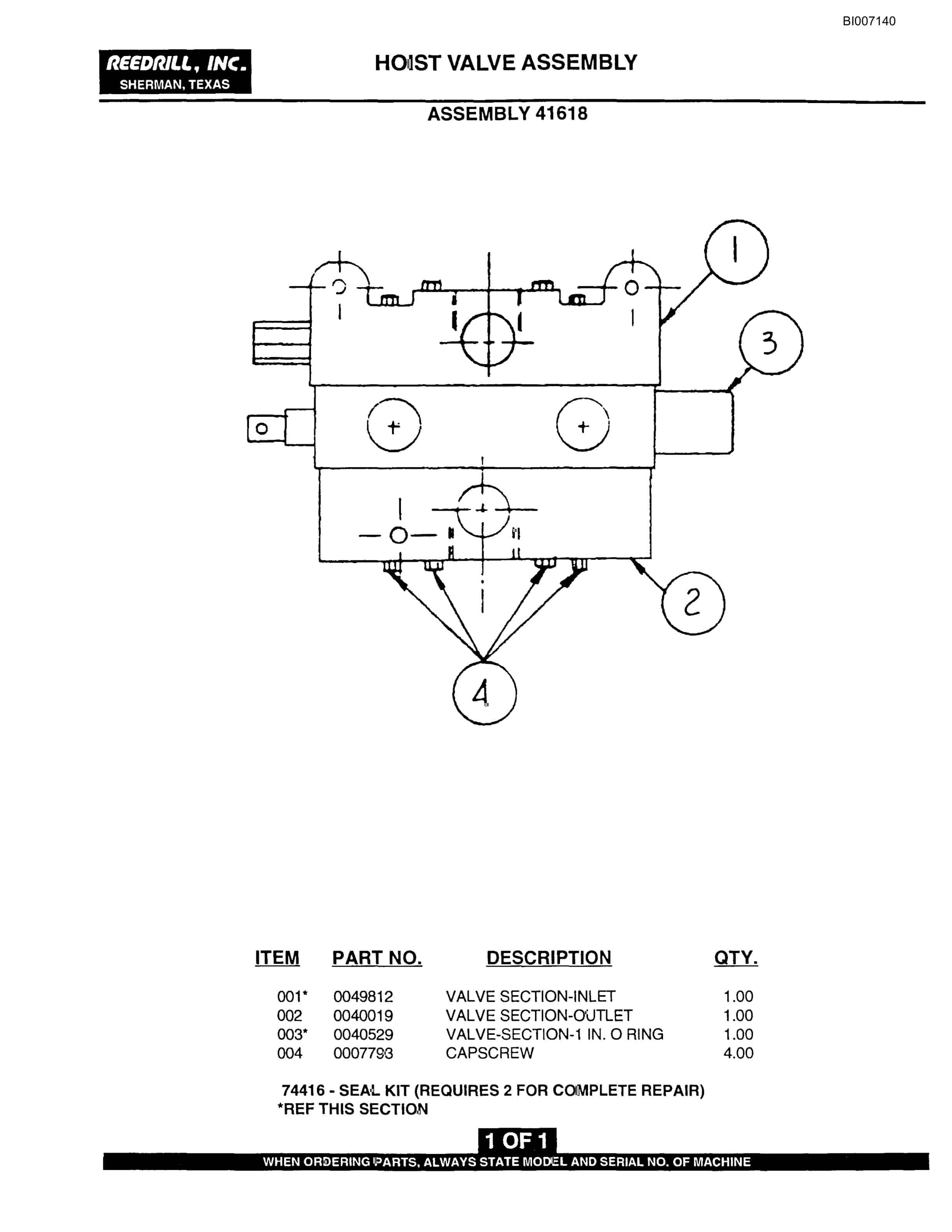 Bucyrus SK-25HP Parts Catalog BI007140-4