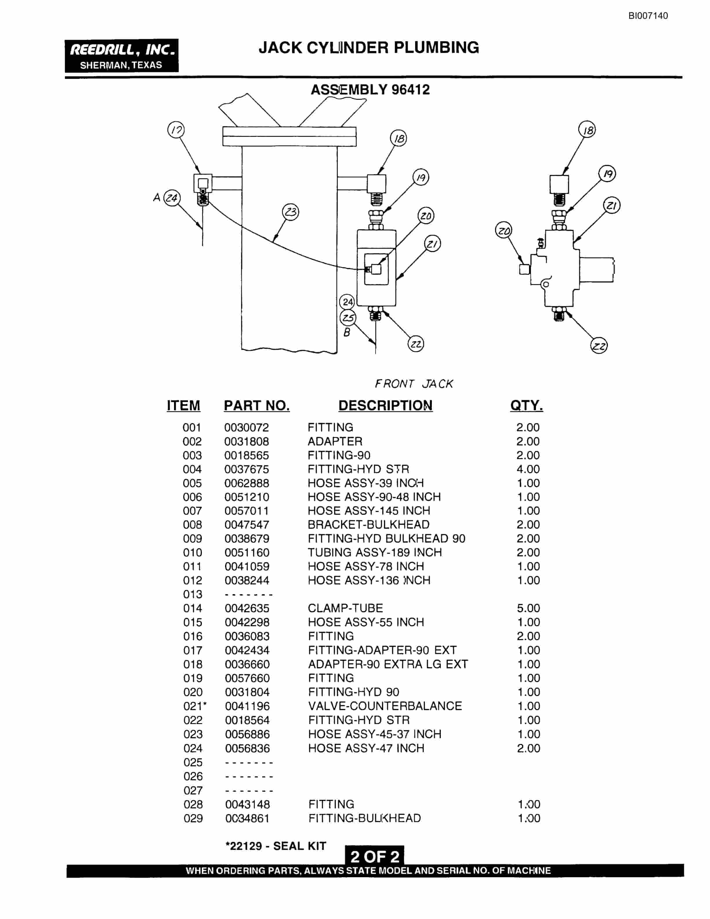 Bucyrus SK-25HP Parts Catalog BI007140-5