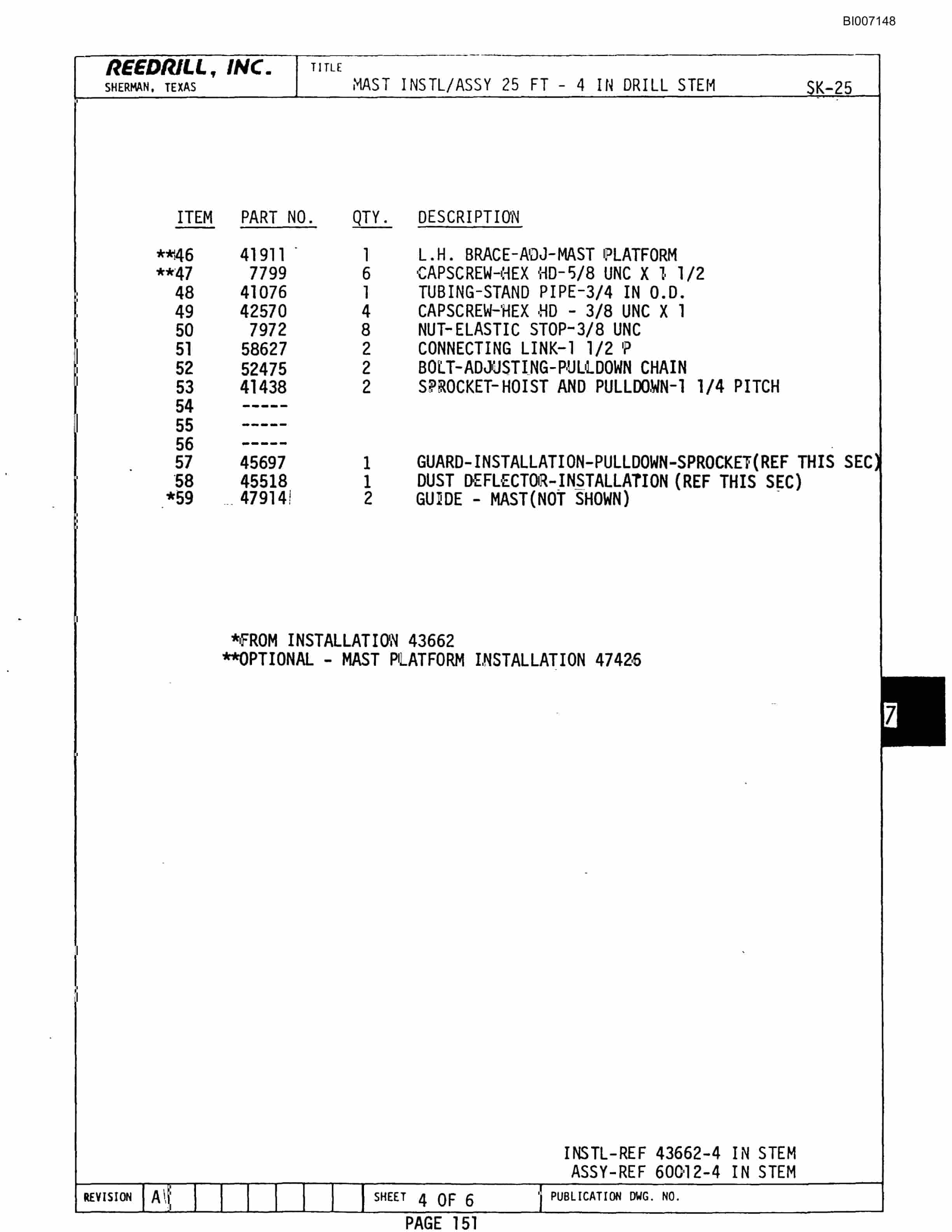 Bucyrus SK-25HP Parts Catalog BI007148-2