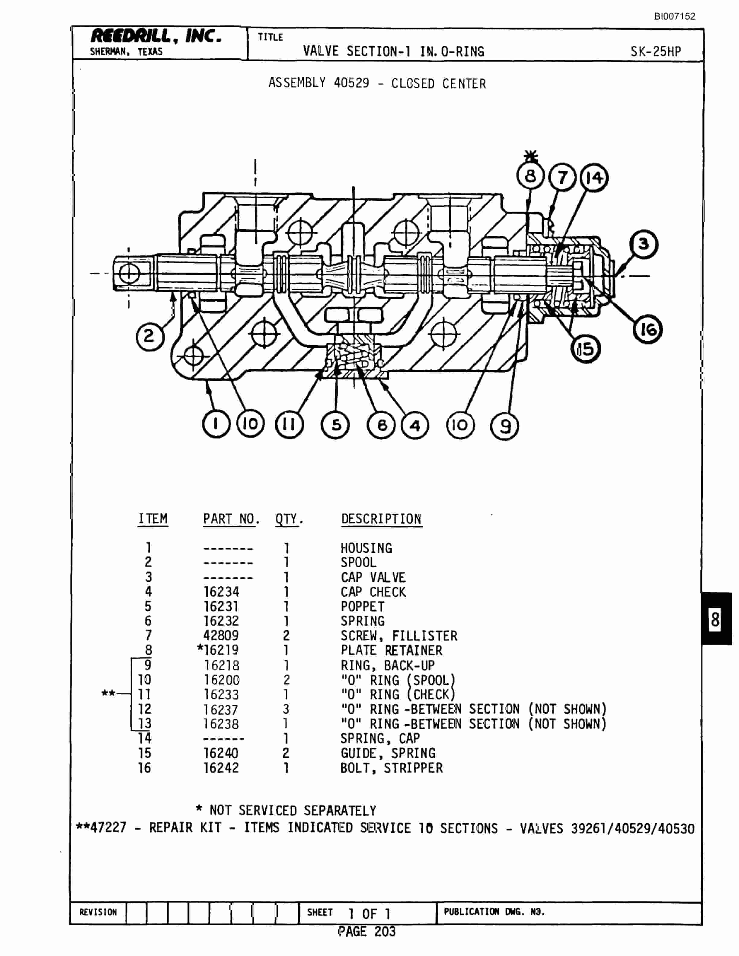 Bucyrus SK-25HP Parts Catalog BI007152-3