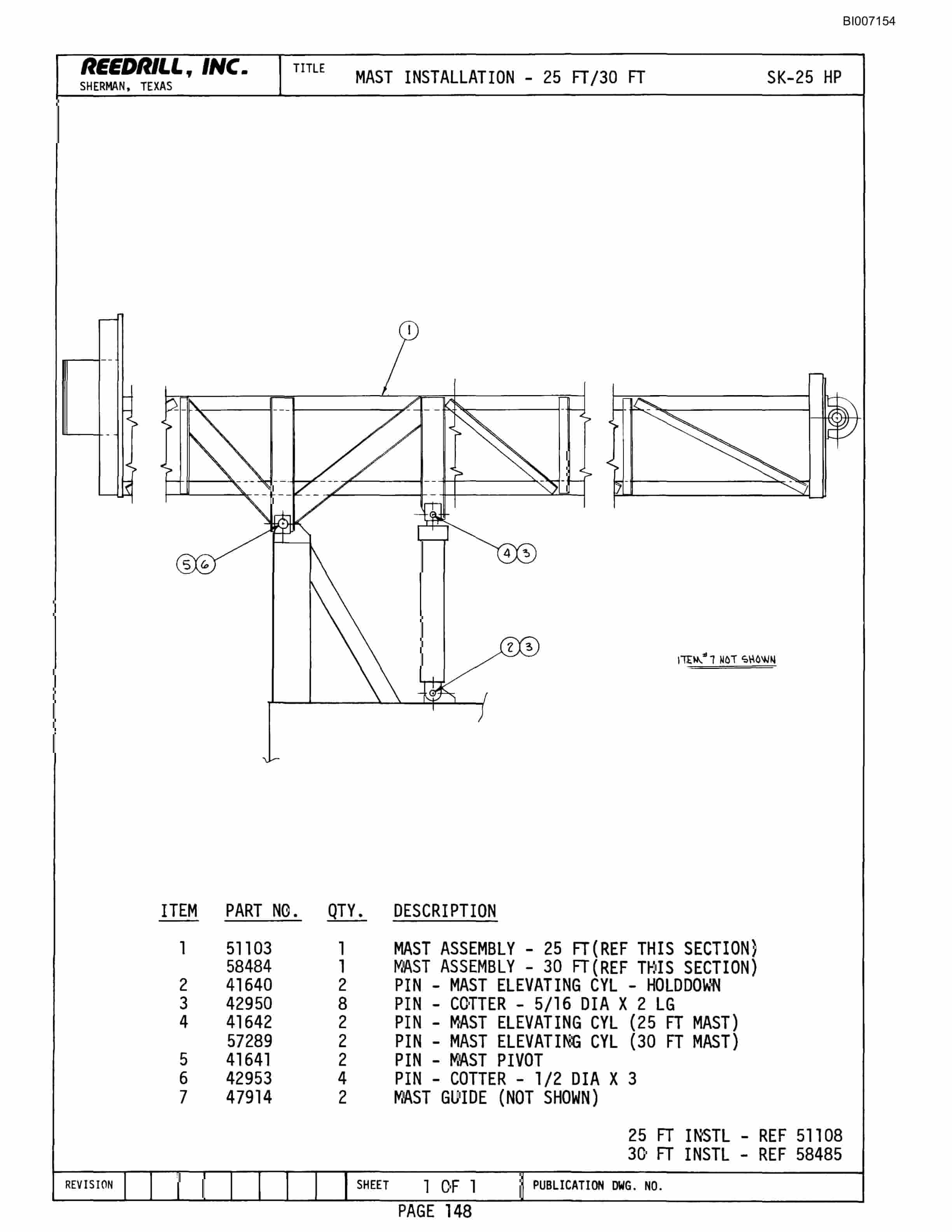Bucyrus SK-25HP Parts Catalog BI007154-2
