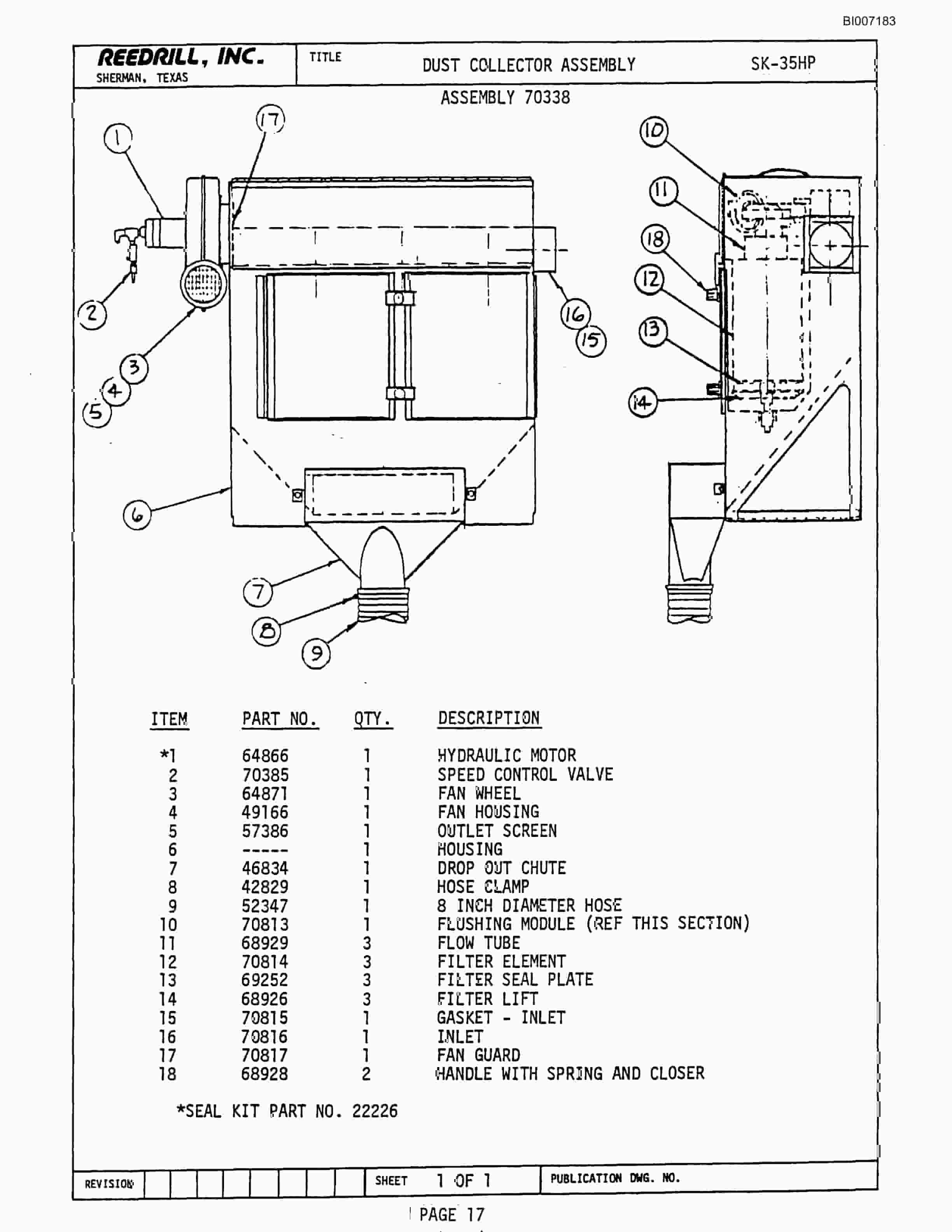 Bucyrus SK-35 High Pressure Parts Catalog BI007183-2