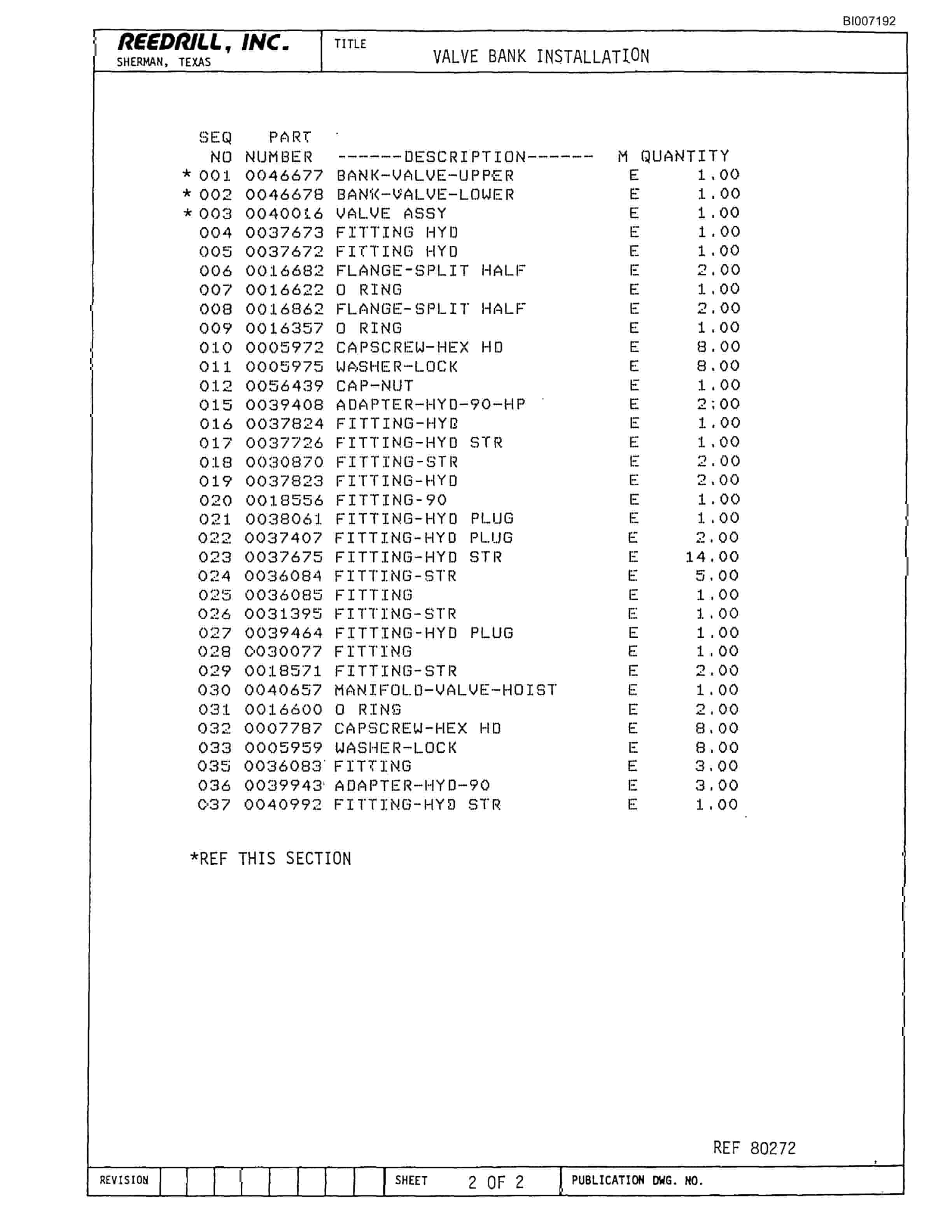 Bucyrus SK-35 High Pressure Parts Catalog BI007192-4