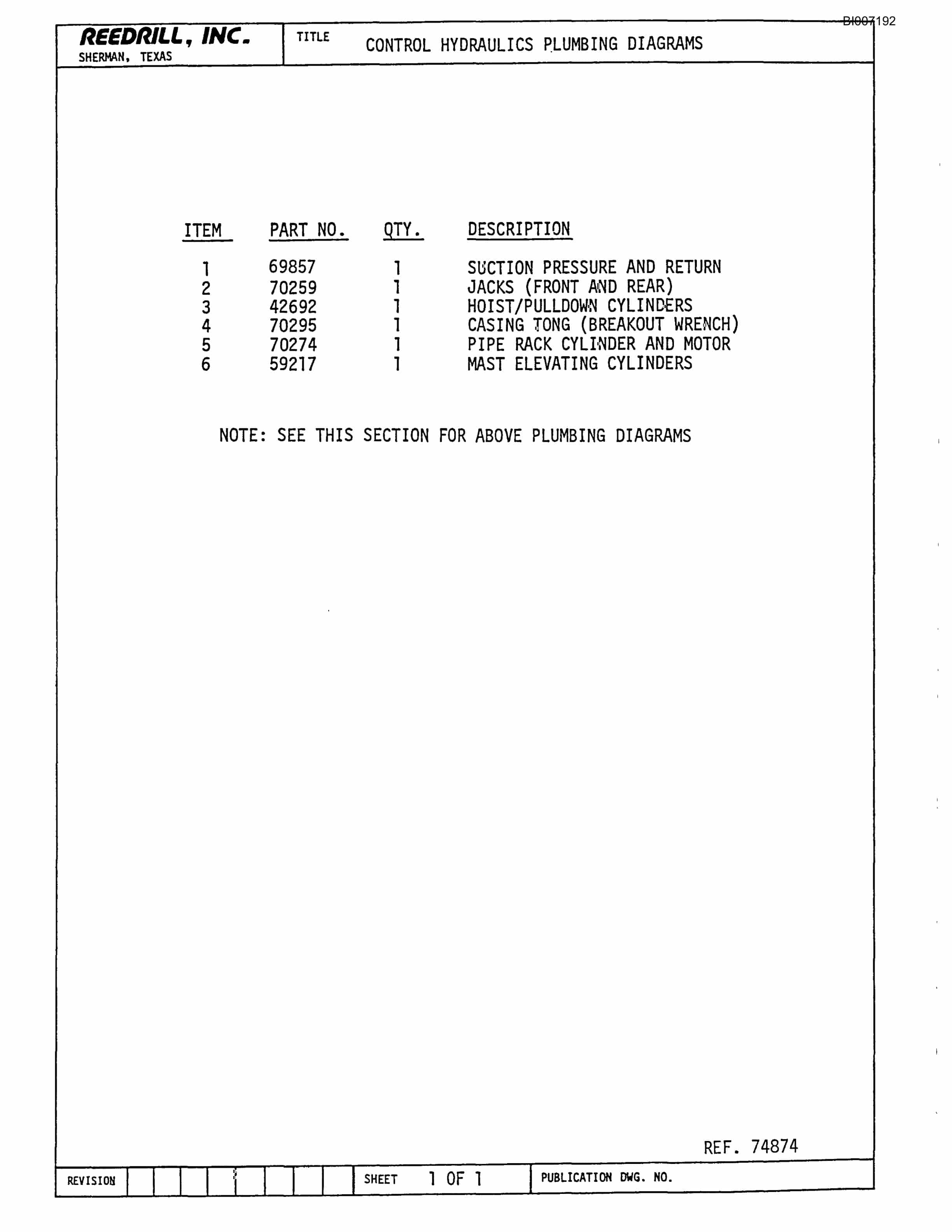 Bucyrus SK-35 High Pressure Parts Catalog BI007192-5