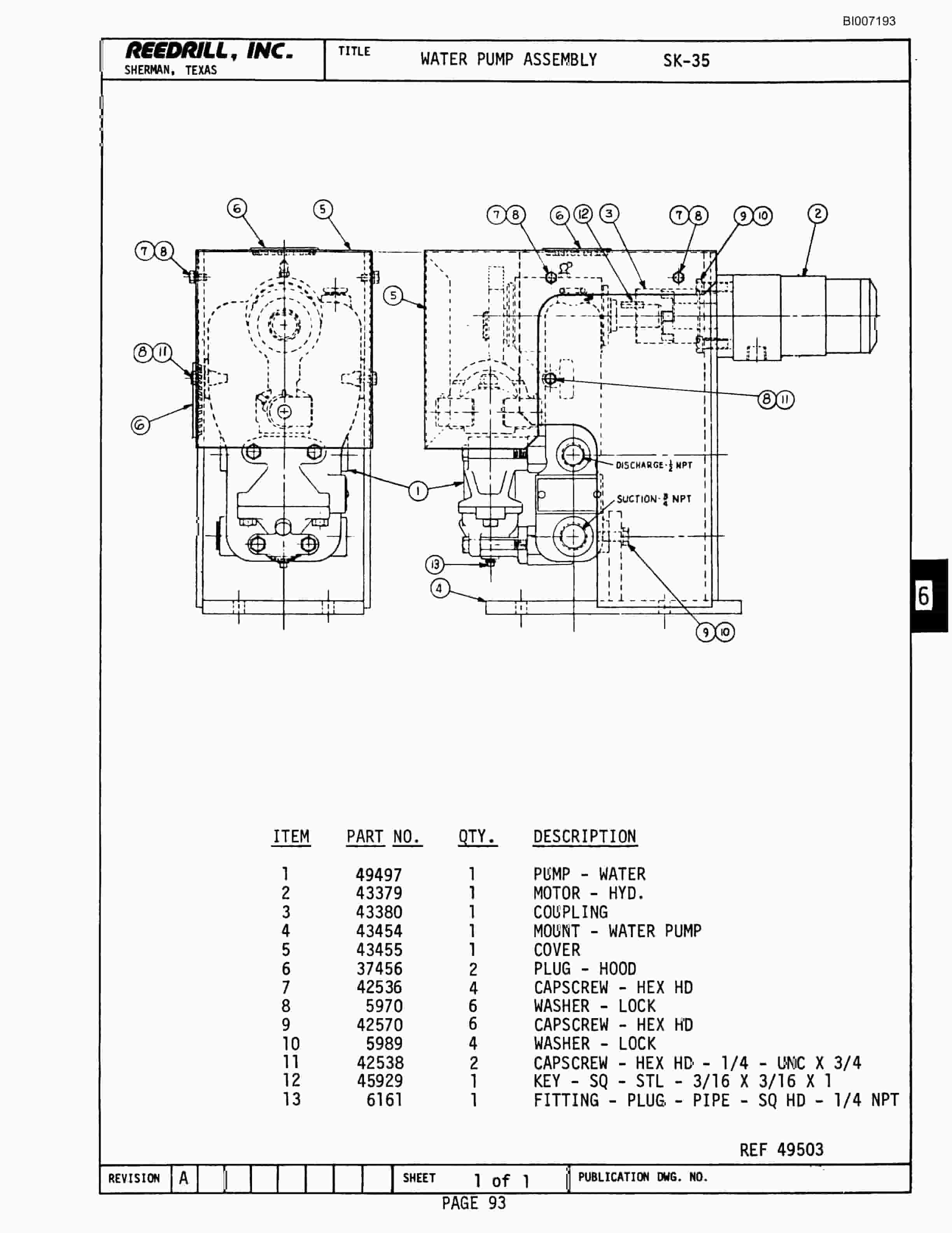 Bucyrus SK-35 High Pressure Parts Catalog BI007193-2