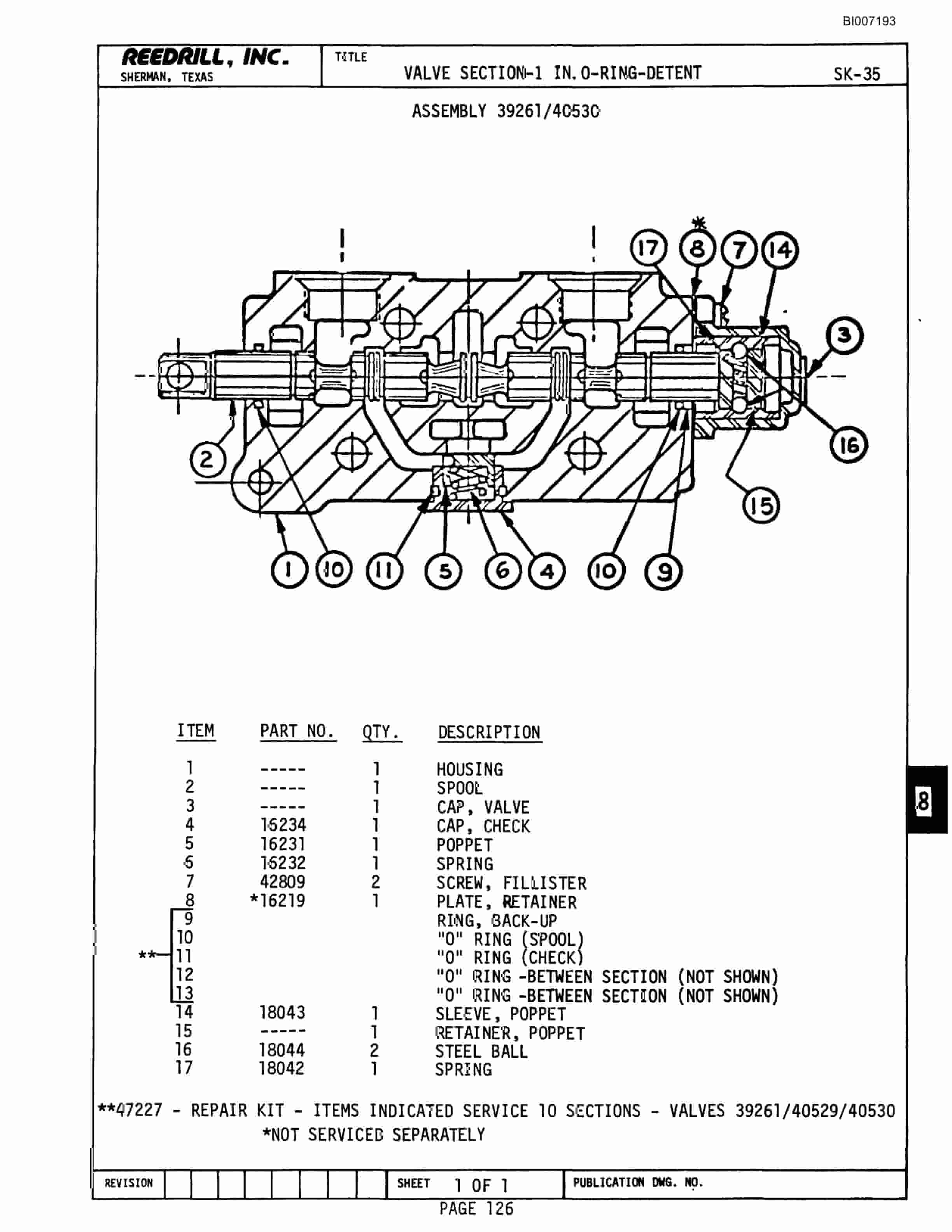 Bucyrus SK-35 High Pressure Parts Catalog BI007193-3